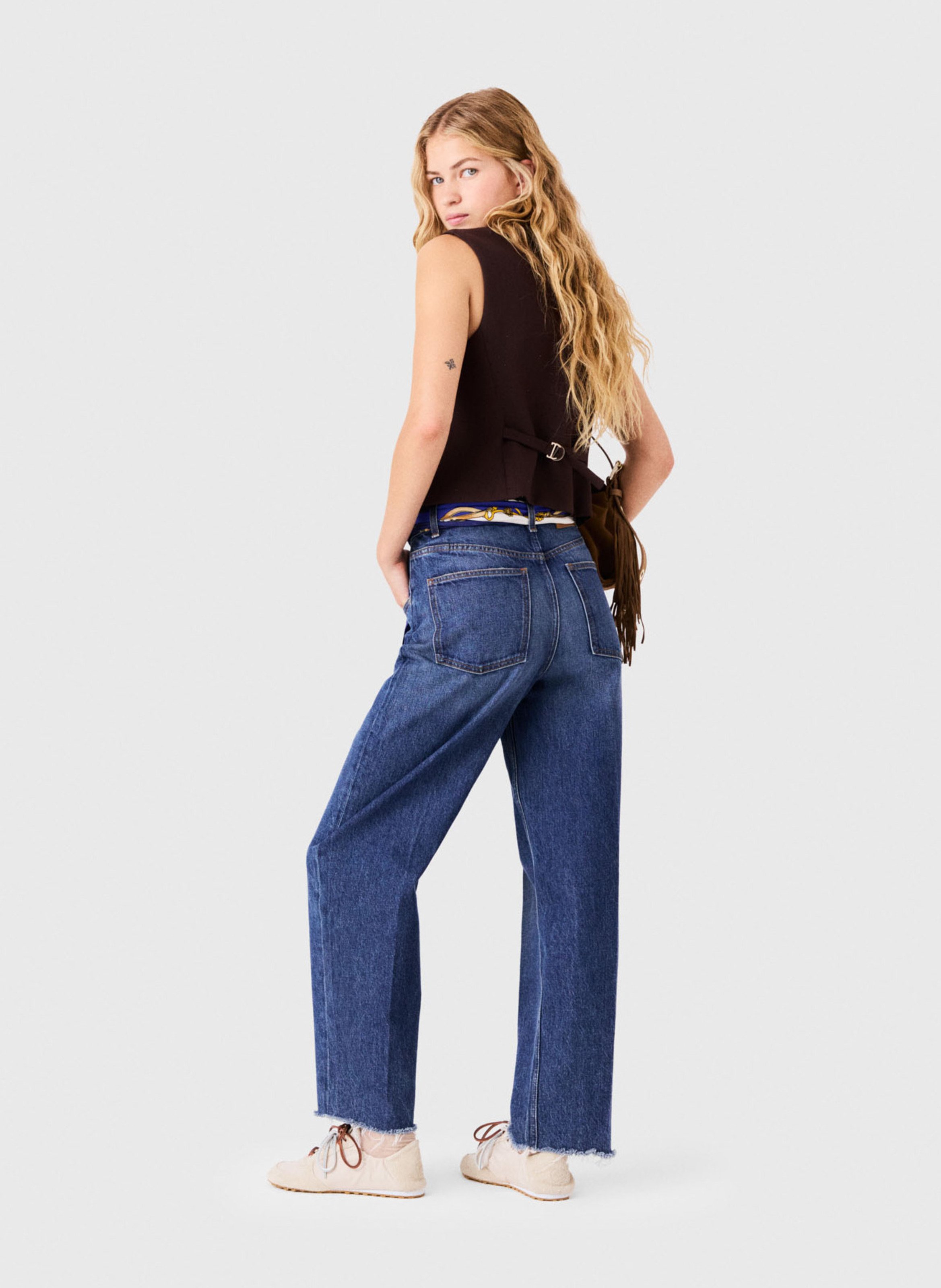 Jean barrel en coton MAJE Bleu