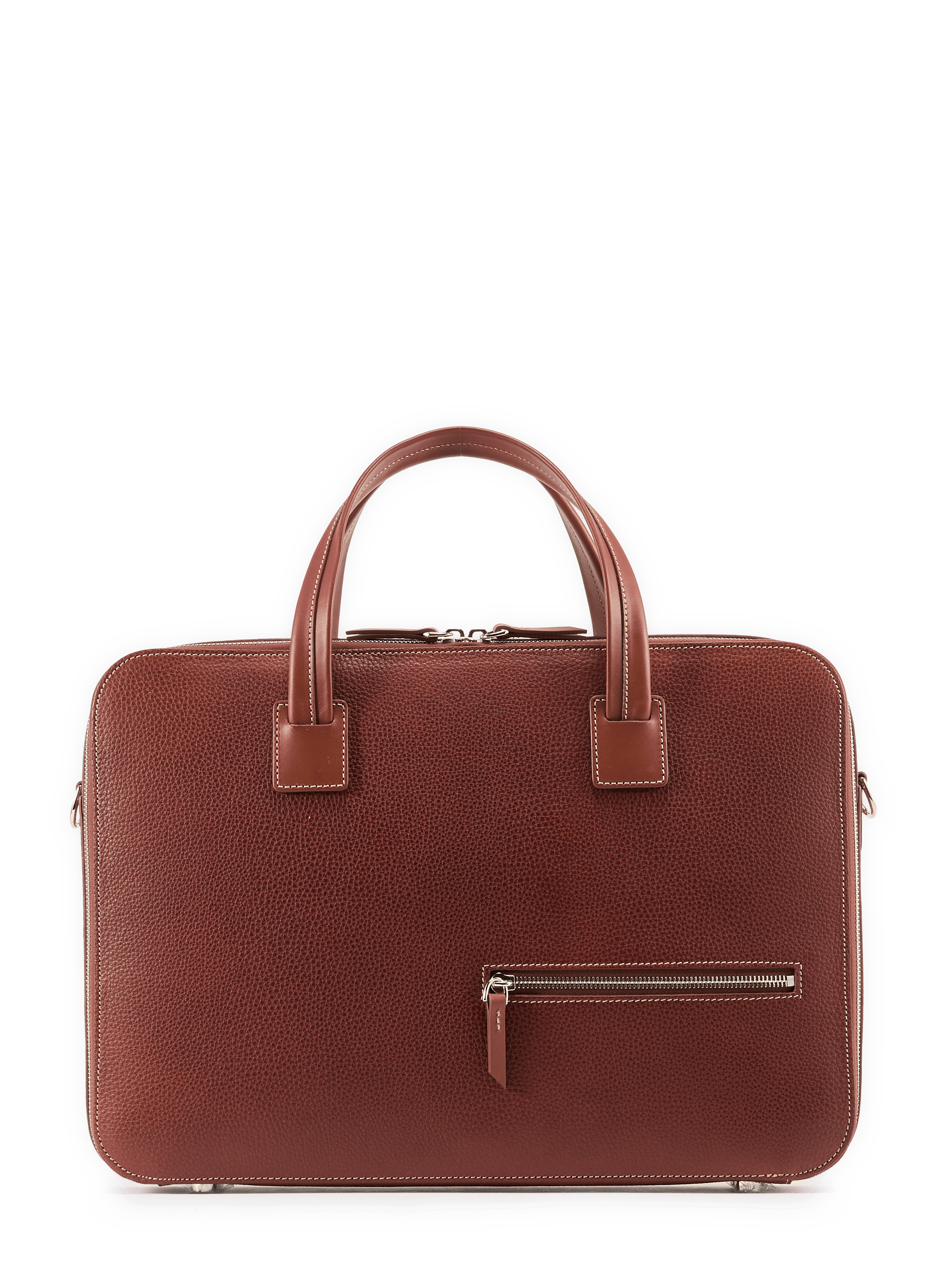 Porte-documents OSCAR uni en cuir LUNDI Marron