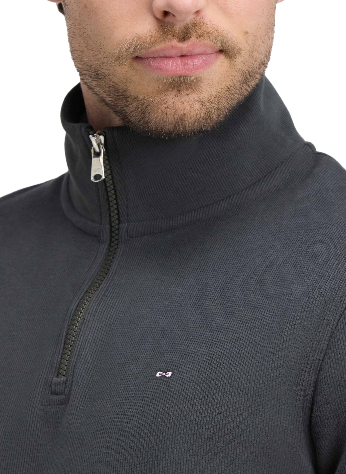 Pull col camionneur en coton EDEN PARK Kaki