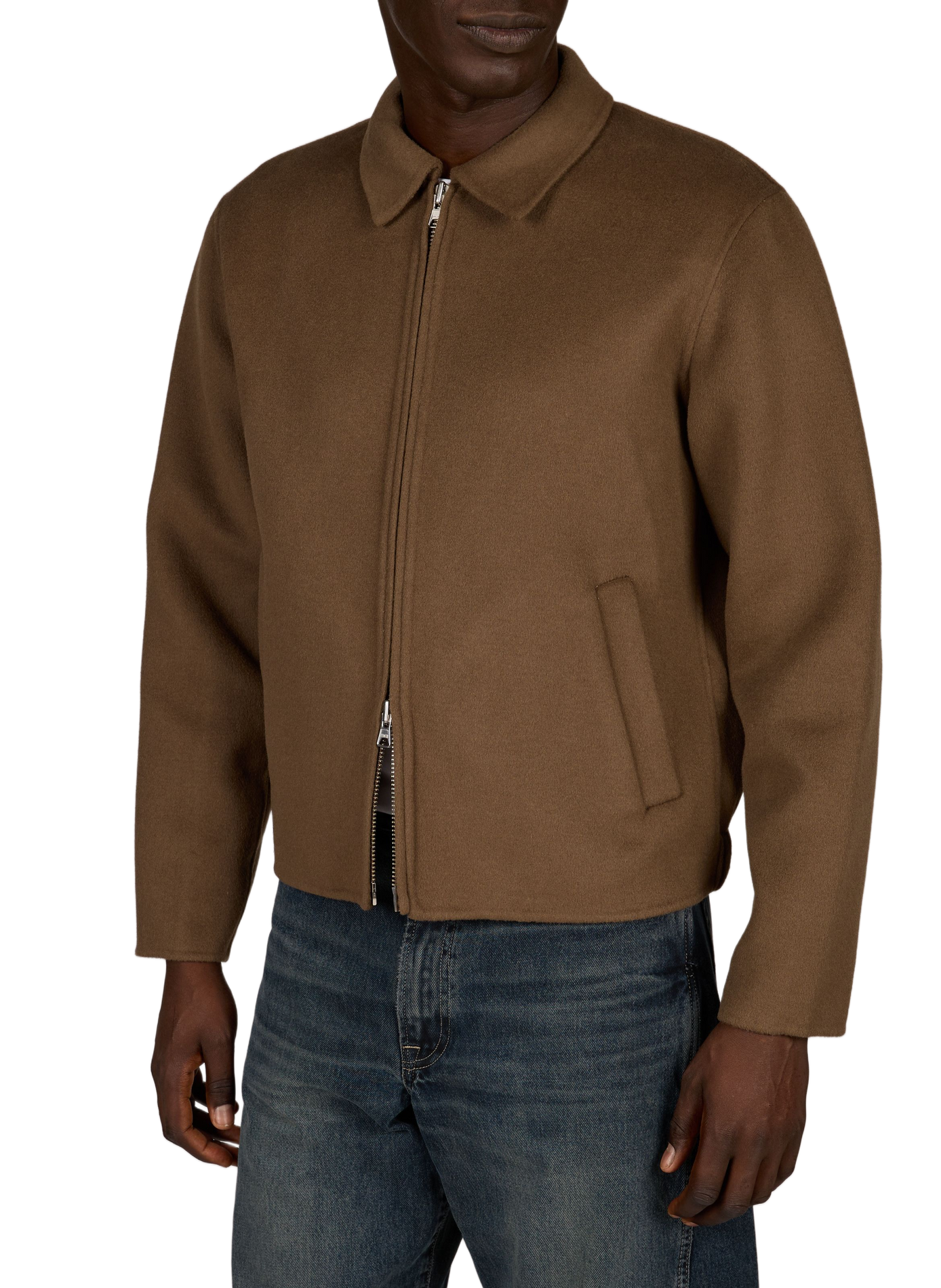 Straight zip-up wool blend jacket NN.07 Beige