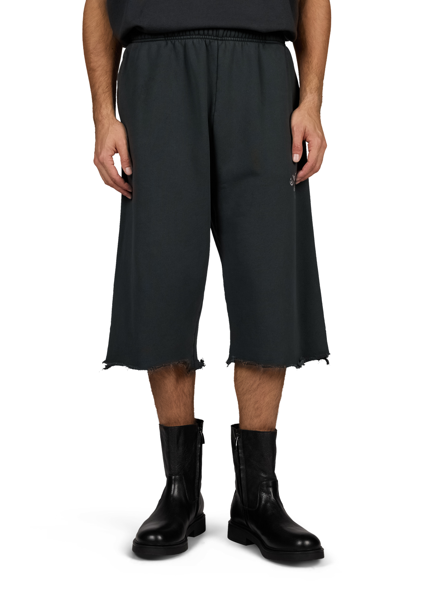 Plain wide-leg cotton Bermuda shorts WILLY CHAVARRIA Grey