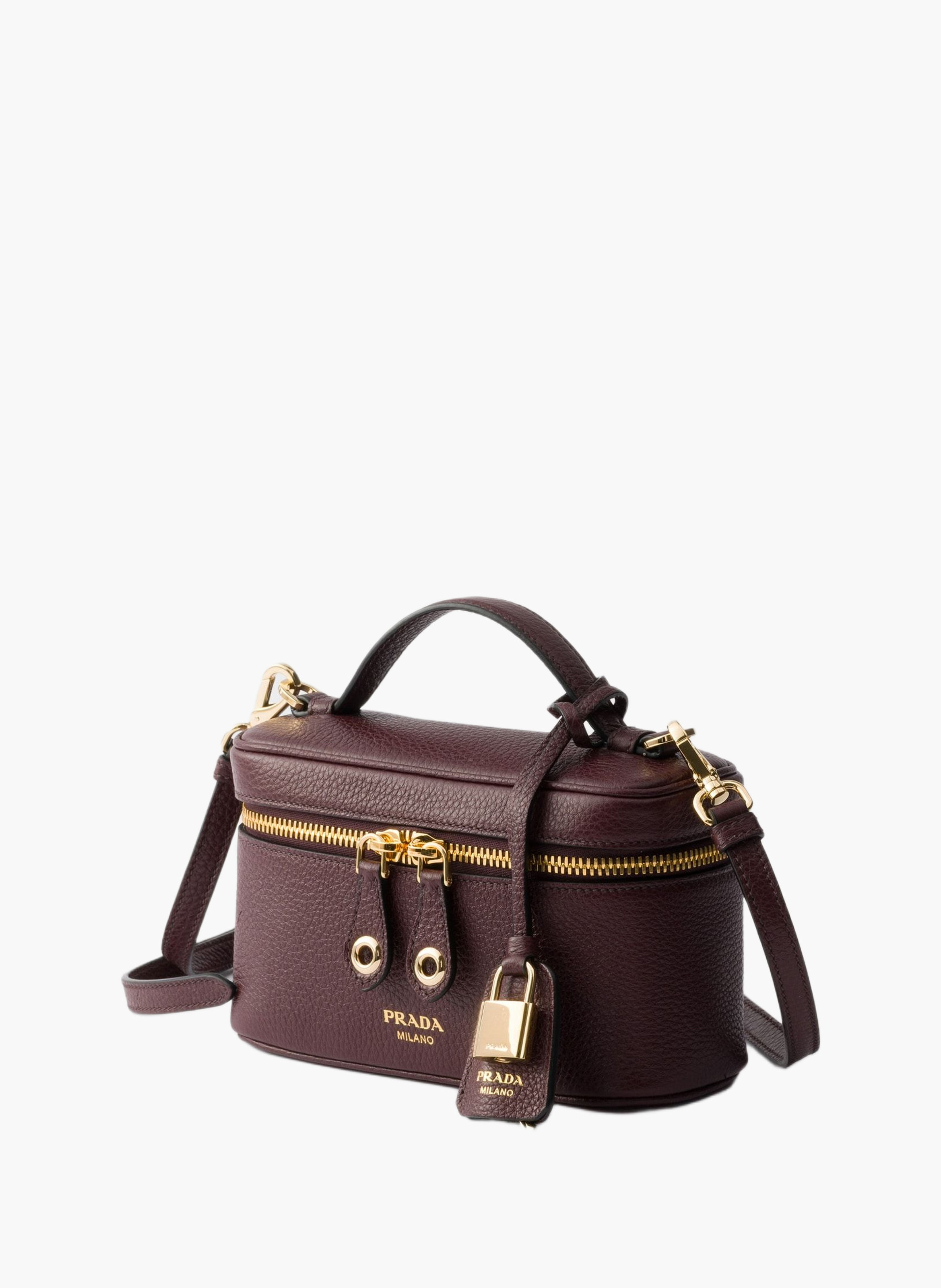 Mini sac en cuir PRADA Rouge