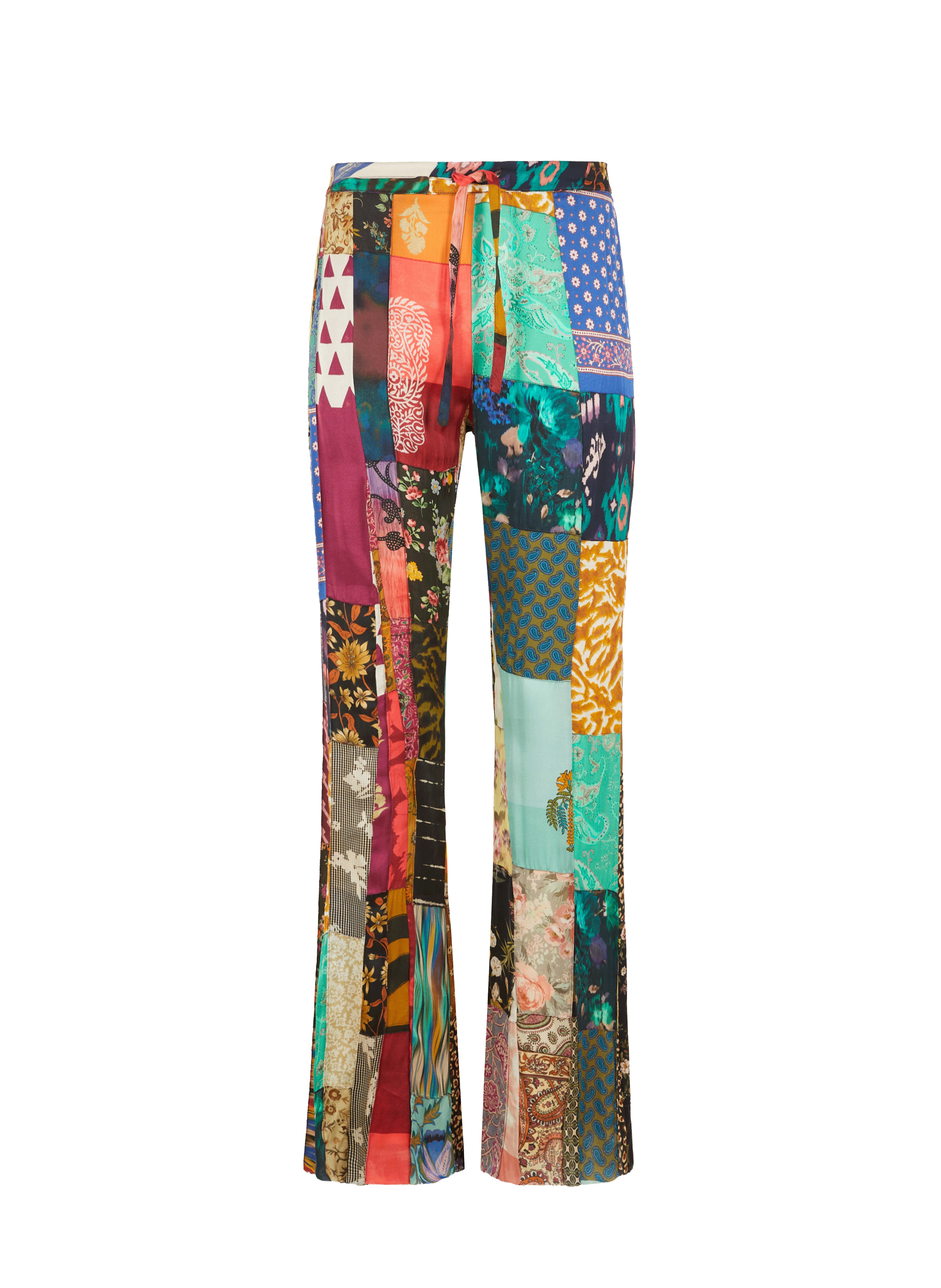 Pantalon patchwork satiné