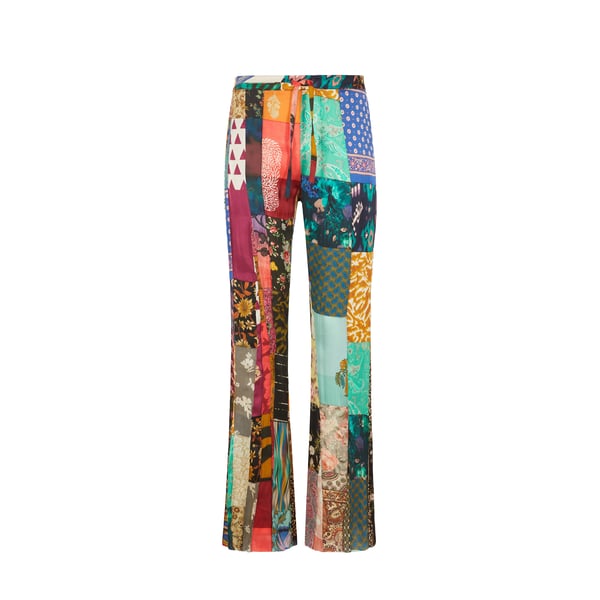Pantalon patchwork satiné