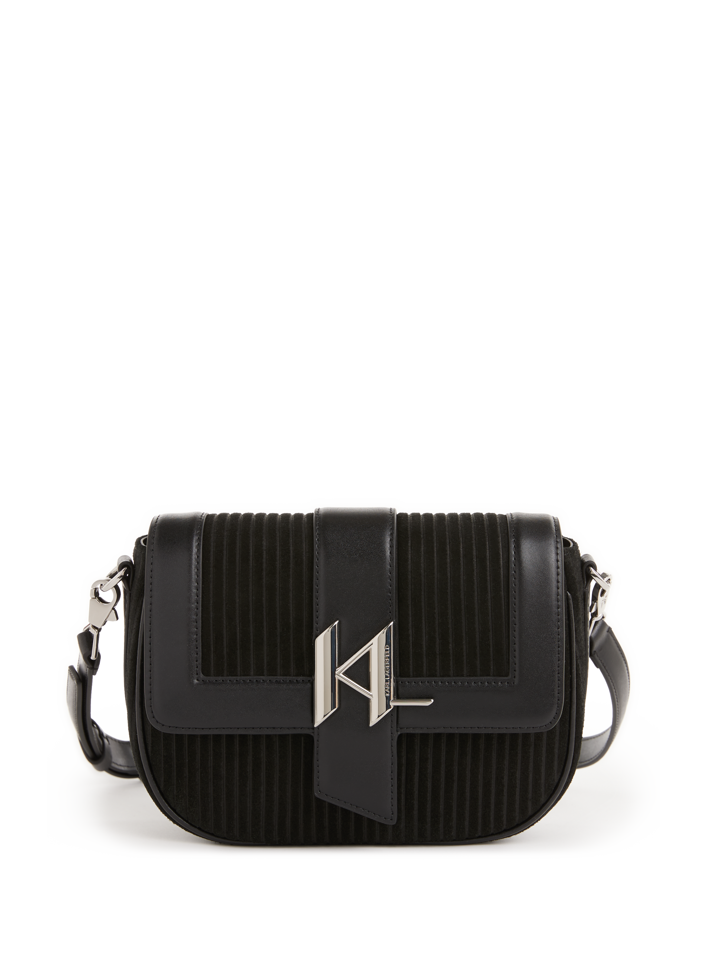 Karl Lagerfeld Signature Black Leather Handbag 211W319399100 - Bags