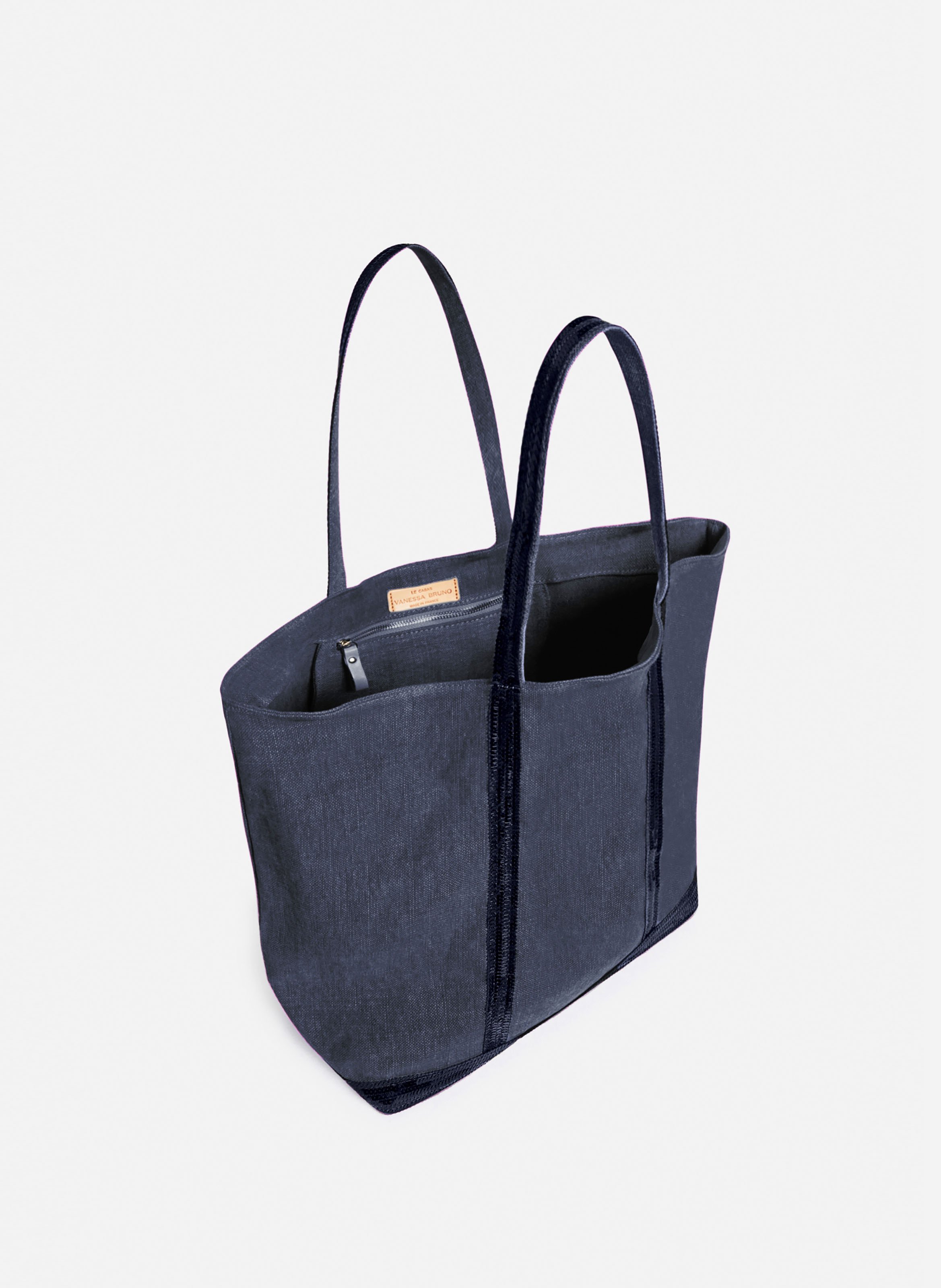 Cabas l zippé en lin VANESSA BRUNO Bleu