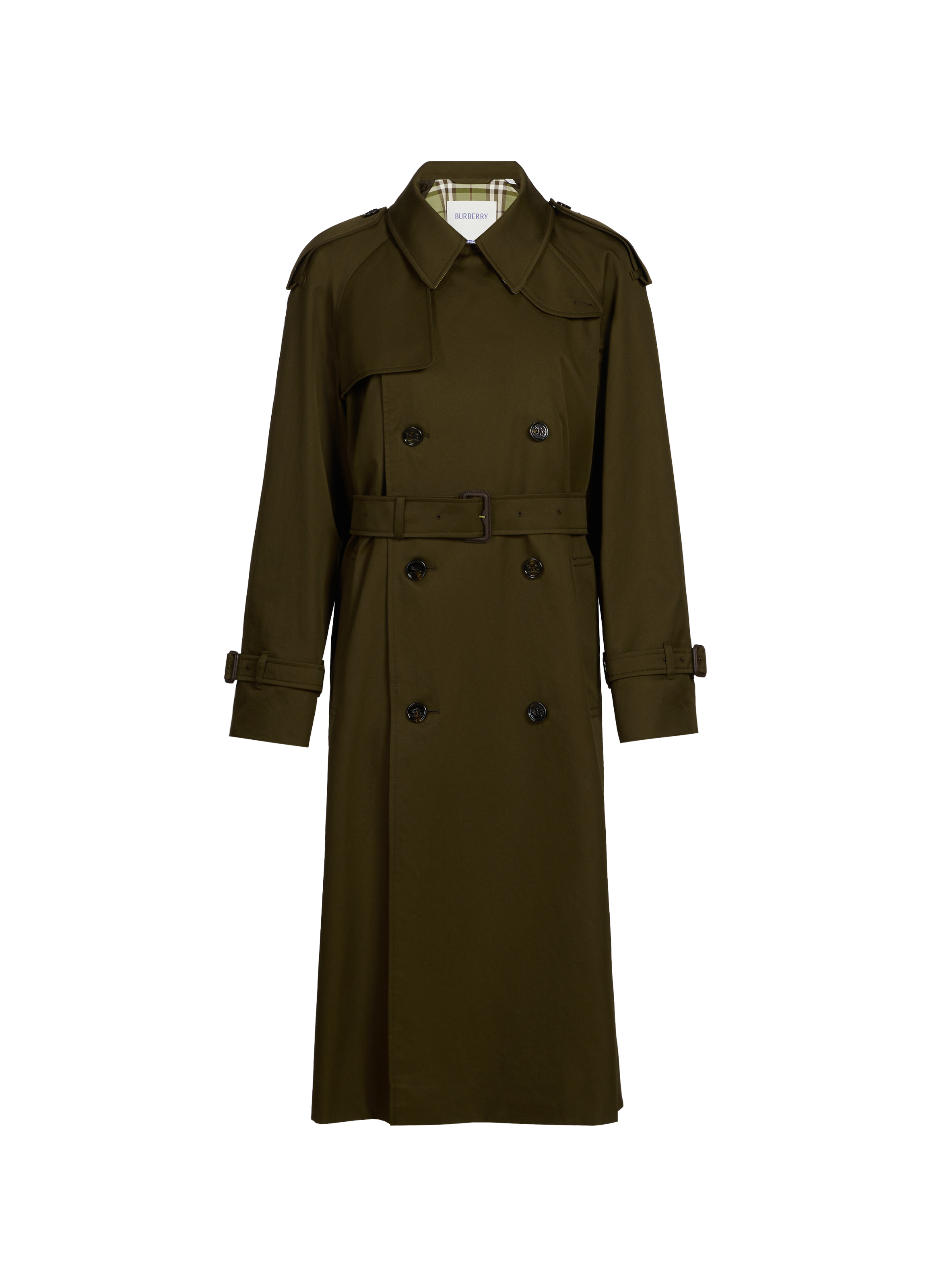 Long straight cotton trench coat BURBERRY Khaki