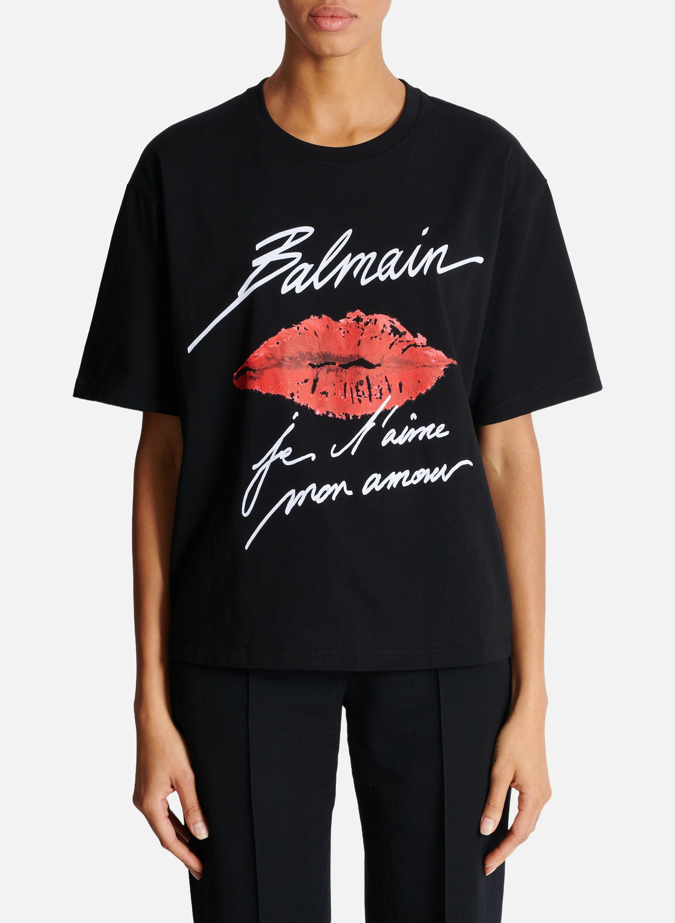 T-shirt à manches courtes imprimé kiss Noir
