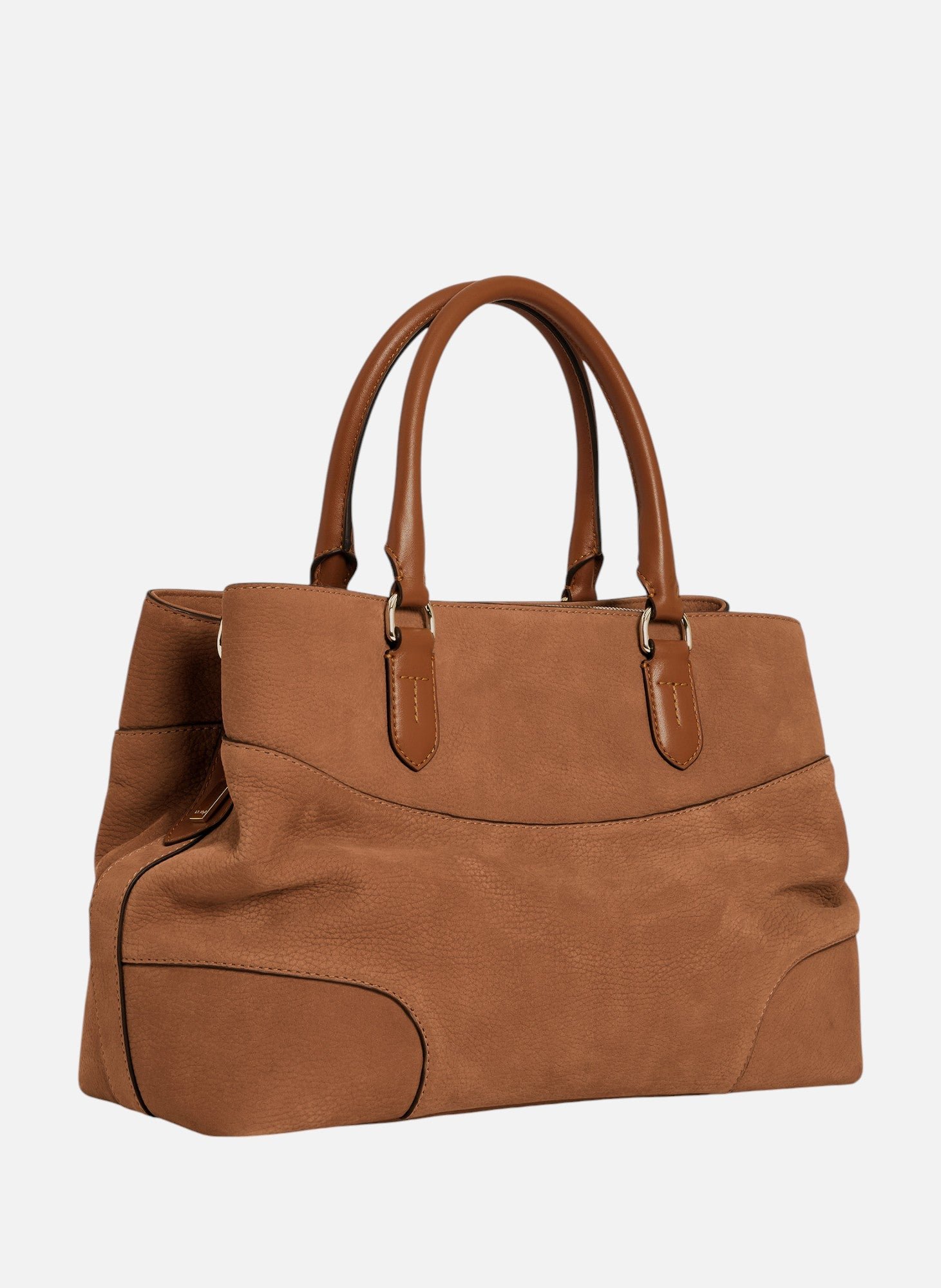 Grand sac à main romy en cuir nubuck grainé LE TANNEUR Marron
