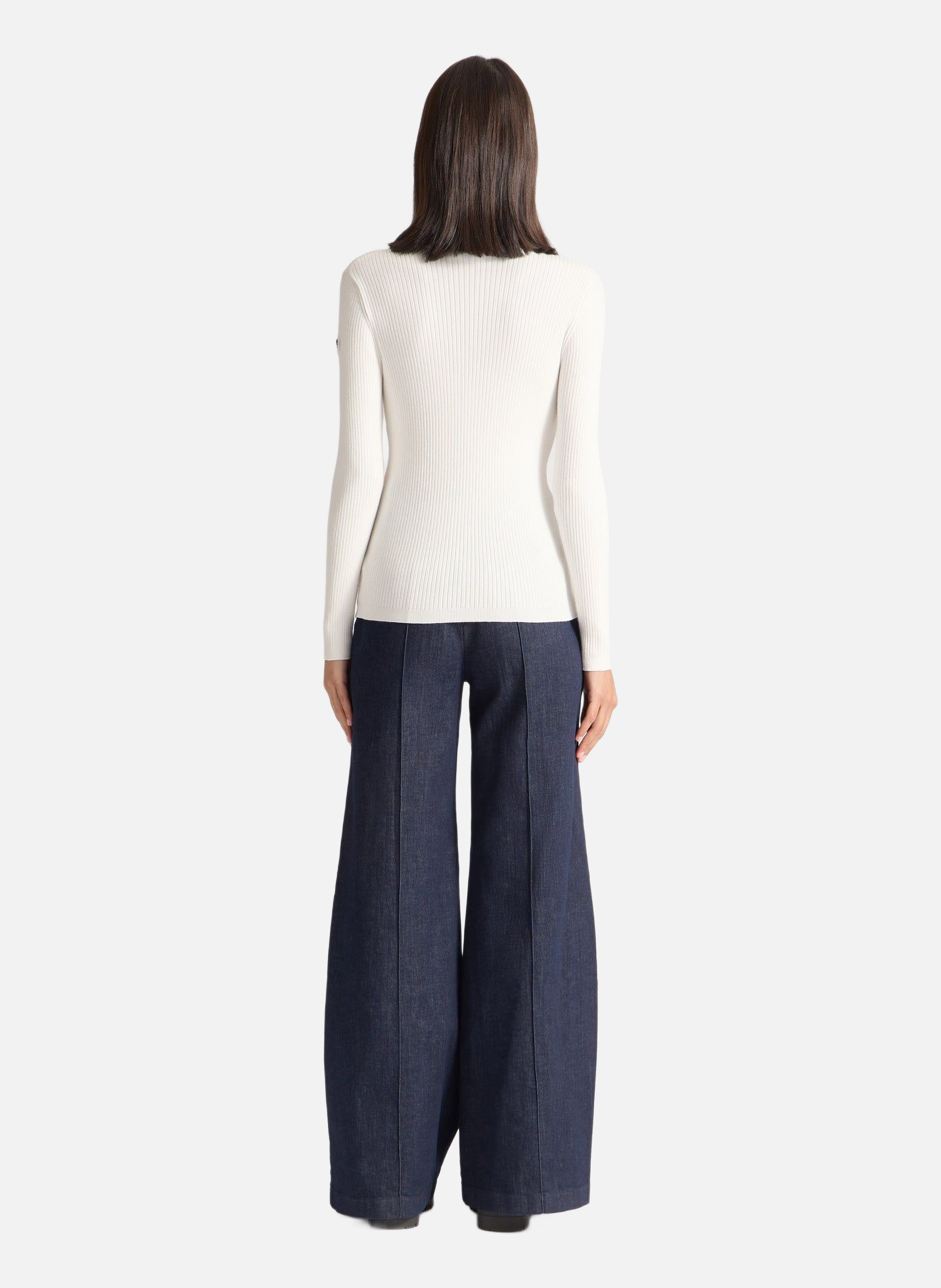 Pull ancelle col roulé coupe regular FUSALP Blanc