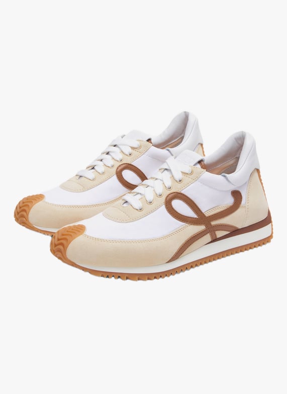 Baskets basses Flow Runner 2.0 en cuir velours mélangé | Beige by LOEWE Baskets basses Flow Runner 2.0 en cuir velours mélangé Beige