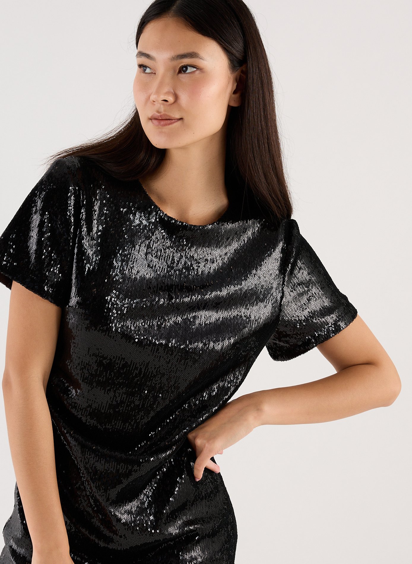 Robe courte Wargase à sequins SAISON 1865 Noir