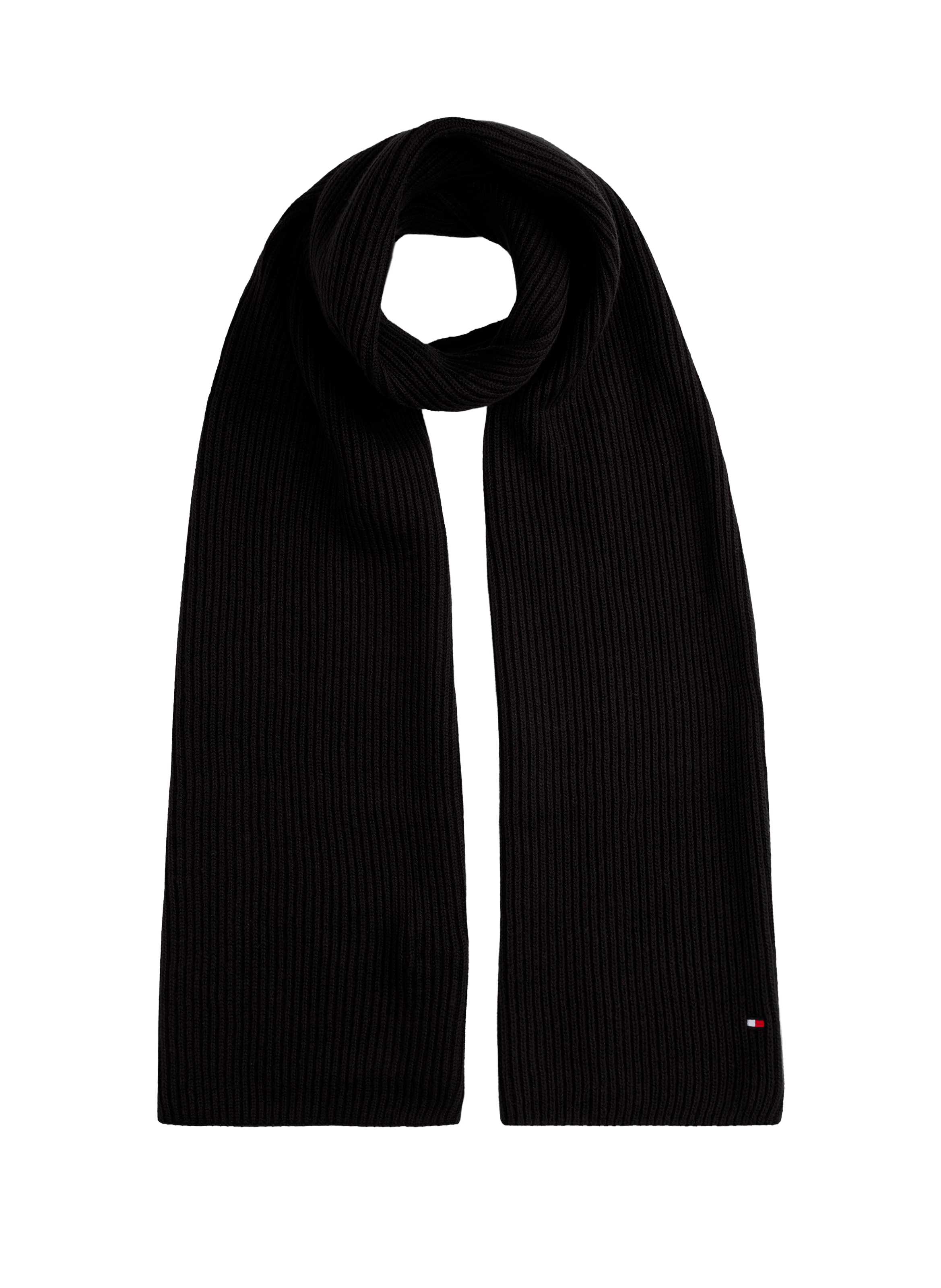 Cotton and cashmere hat and scarf TOMMY HILFIGER Black