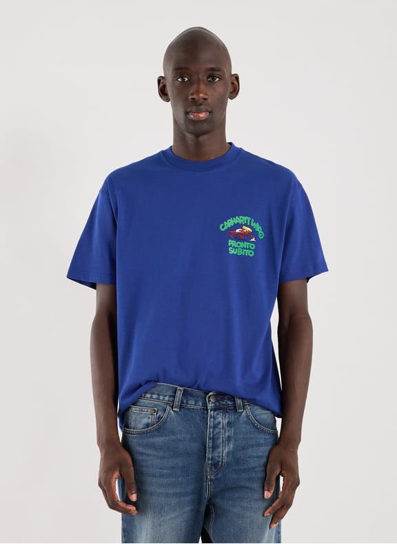 Biker-style cotton t-shirt Blue by CARHARTT WIP CARHARTT WIP Biker-style cotton t-shirt Blue