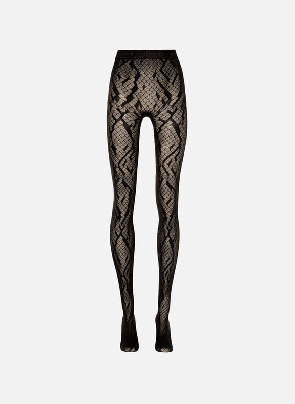 Collant en dentelle phyton Noir by WOLFORD WOLFORD Collant en dentelle phyton Noir
