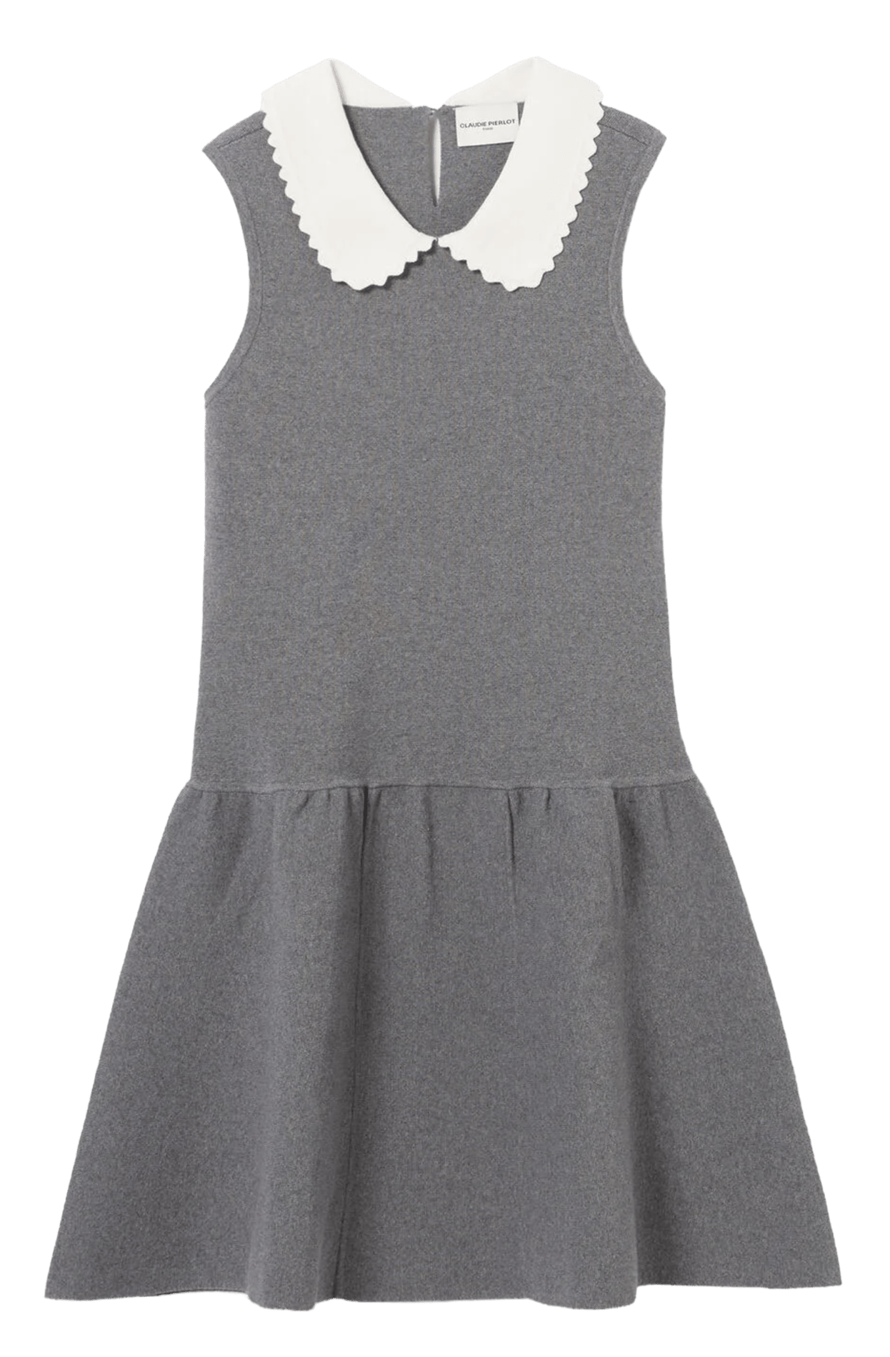 Robe midi col polo en coton mélangé mielec CLAUDIE PIERLOT Gris
