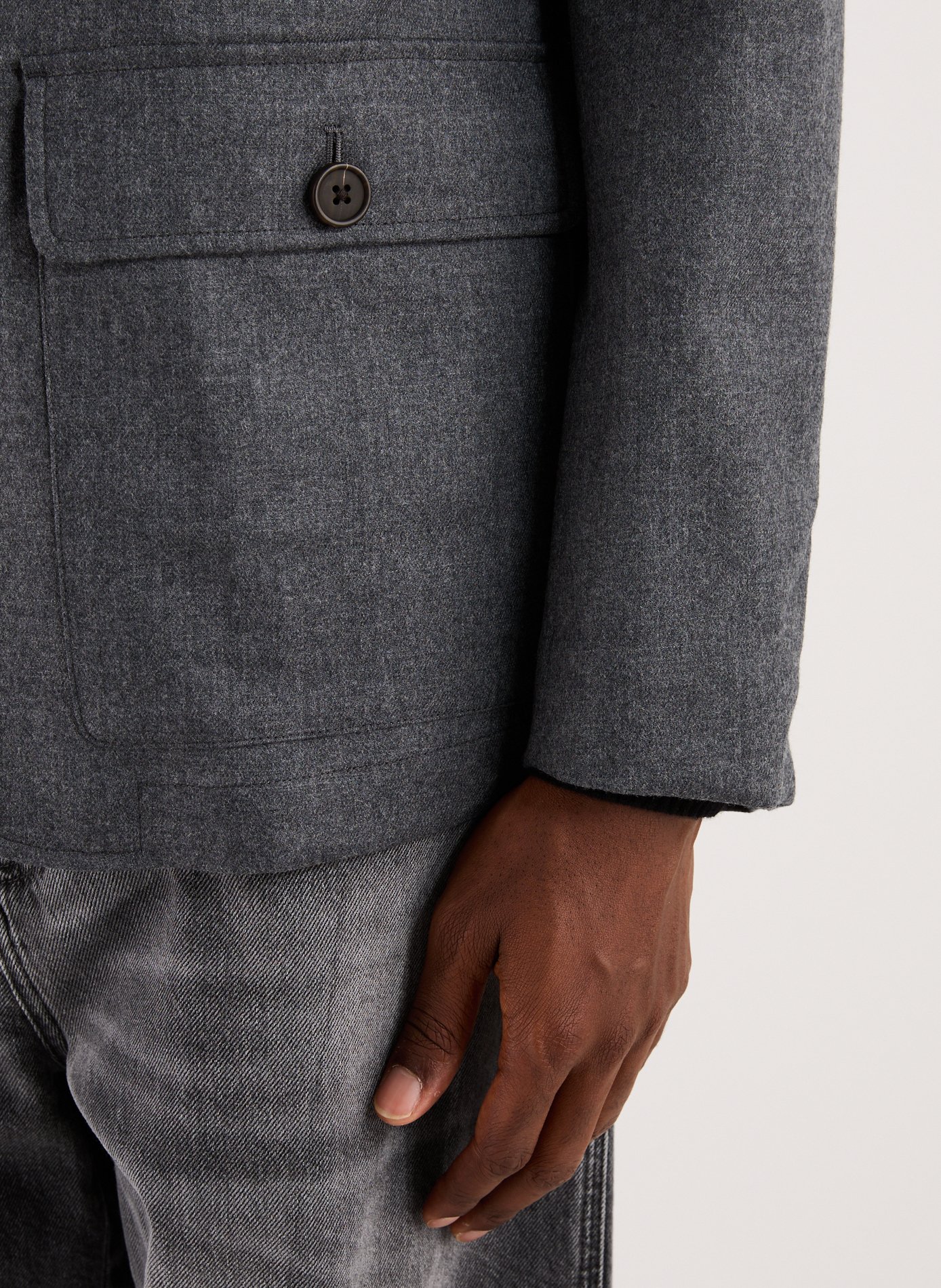 Jacket with classic collar in wool blend EMPORIO ARMANI Grey