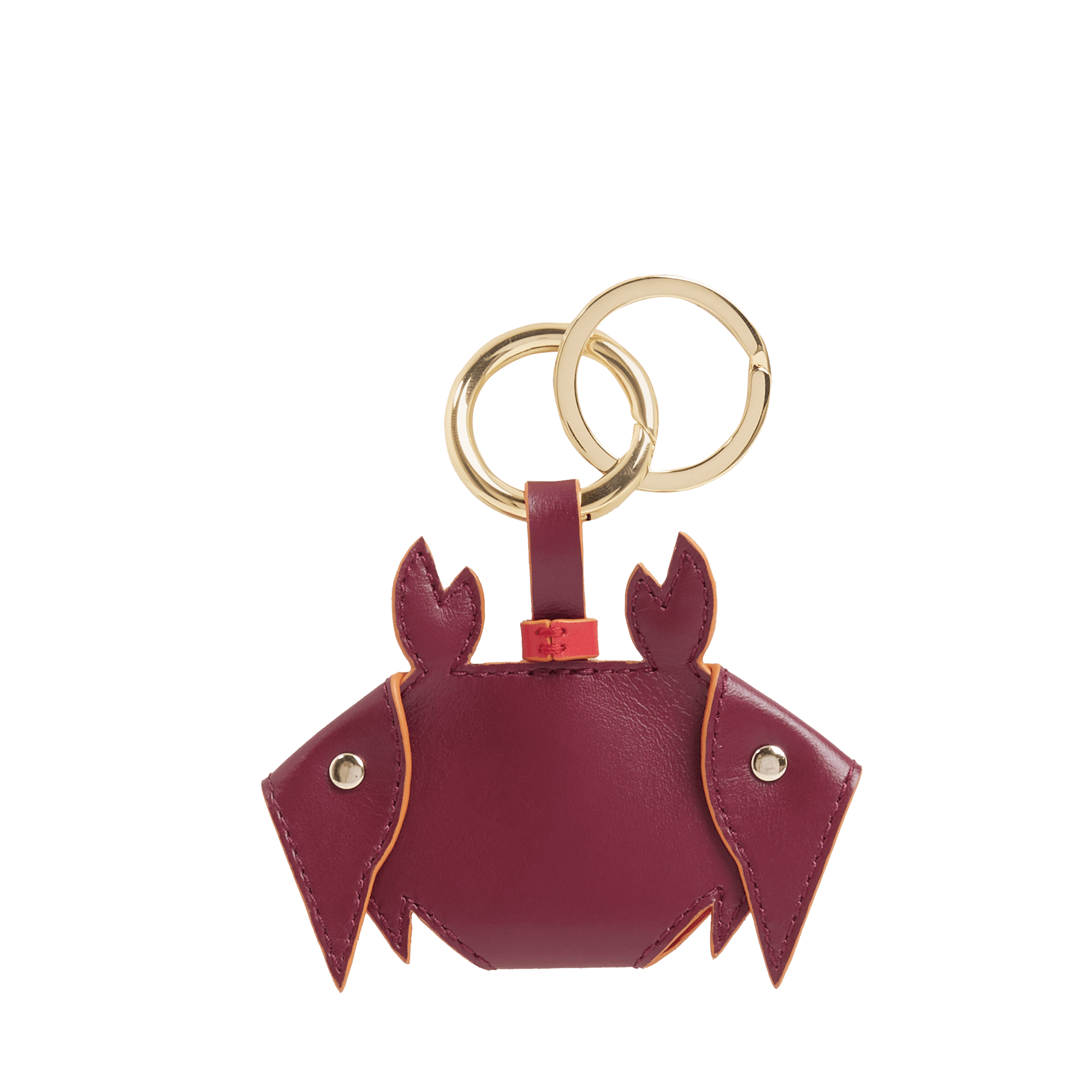 Porte-clés capsule lancel beach en cuir Violet