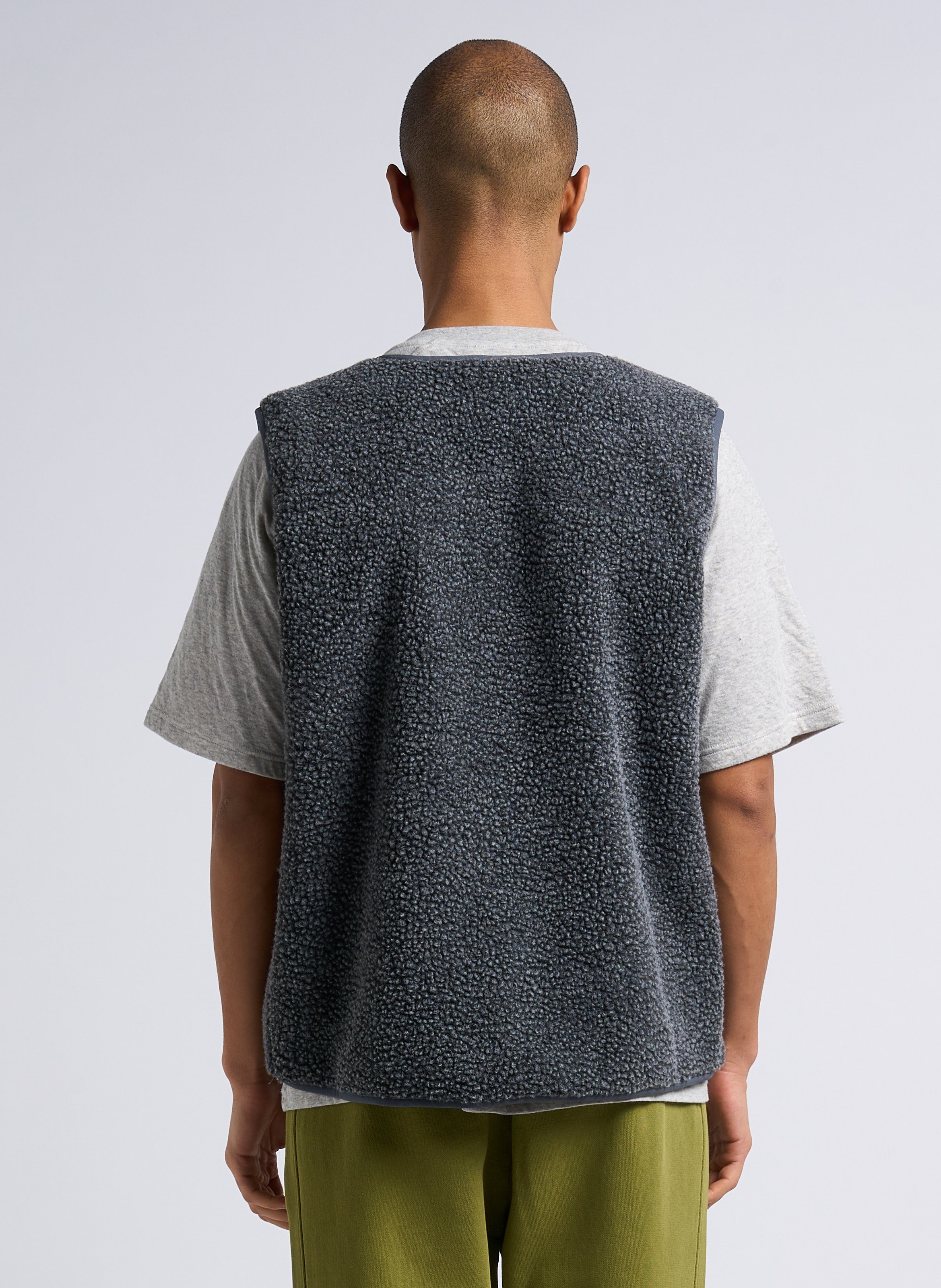 Veste col rond en sherpa hoktown AMERICAN VINTAGE Gris