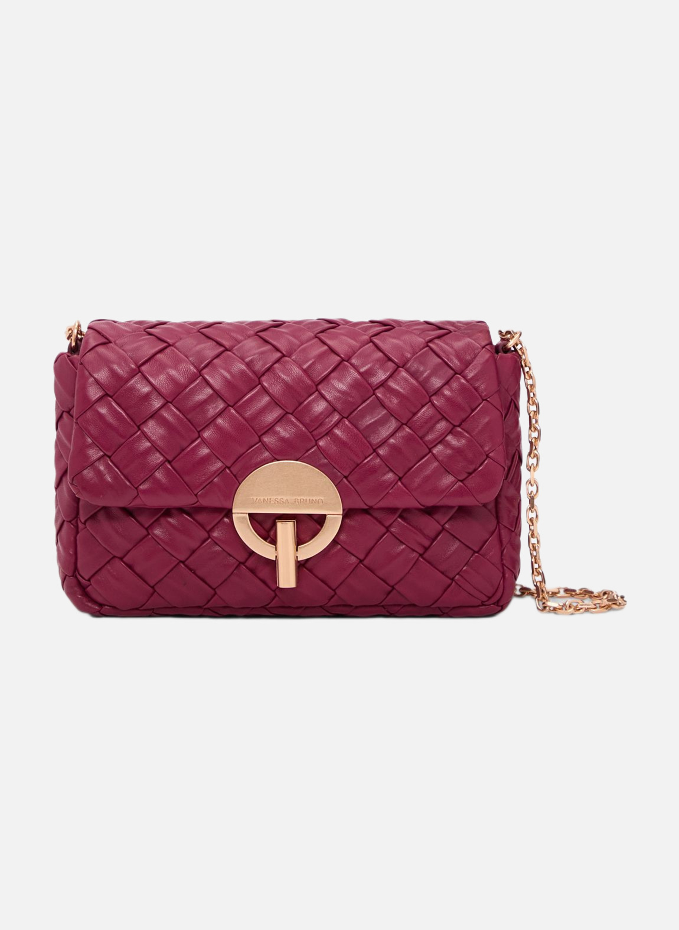 Moyen sac moon tressé VANESSA BRUNO Rose