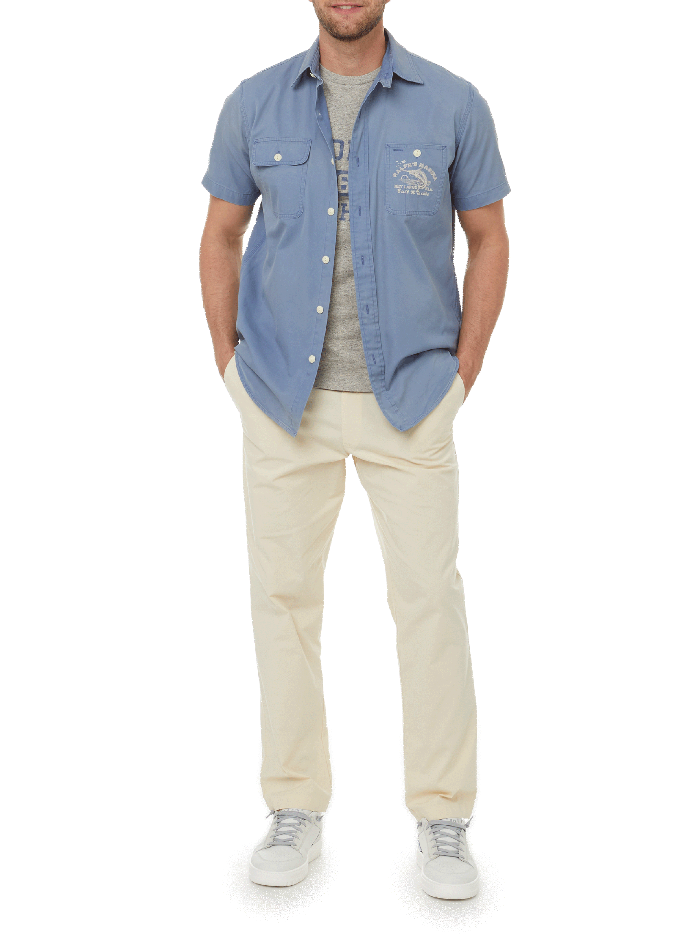 Short-sleeved cotton shirt POLO RALPH LAUREN Blue