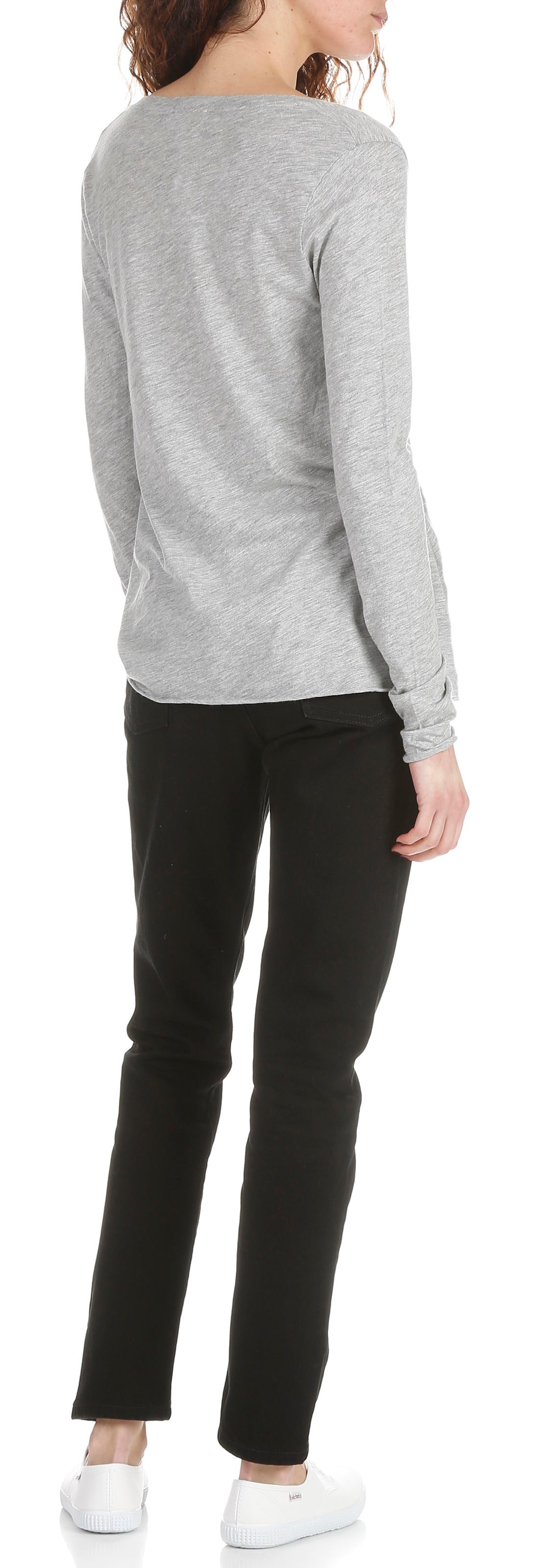 Tee-shirt col v en coton mélangé jacksonville AMERICAN VINTAGE Gris