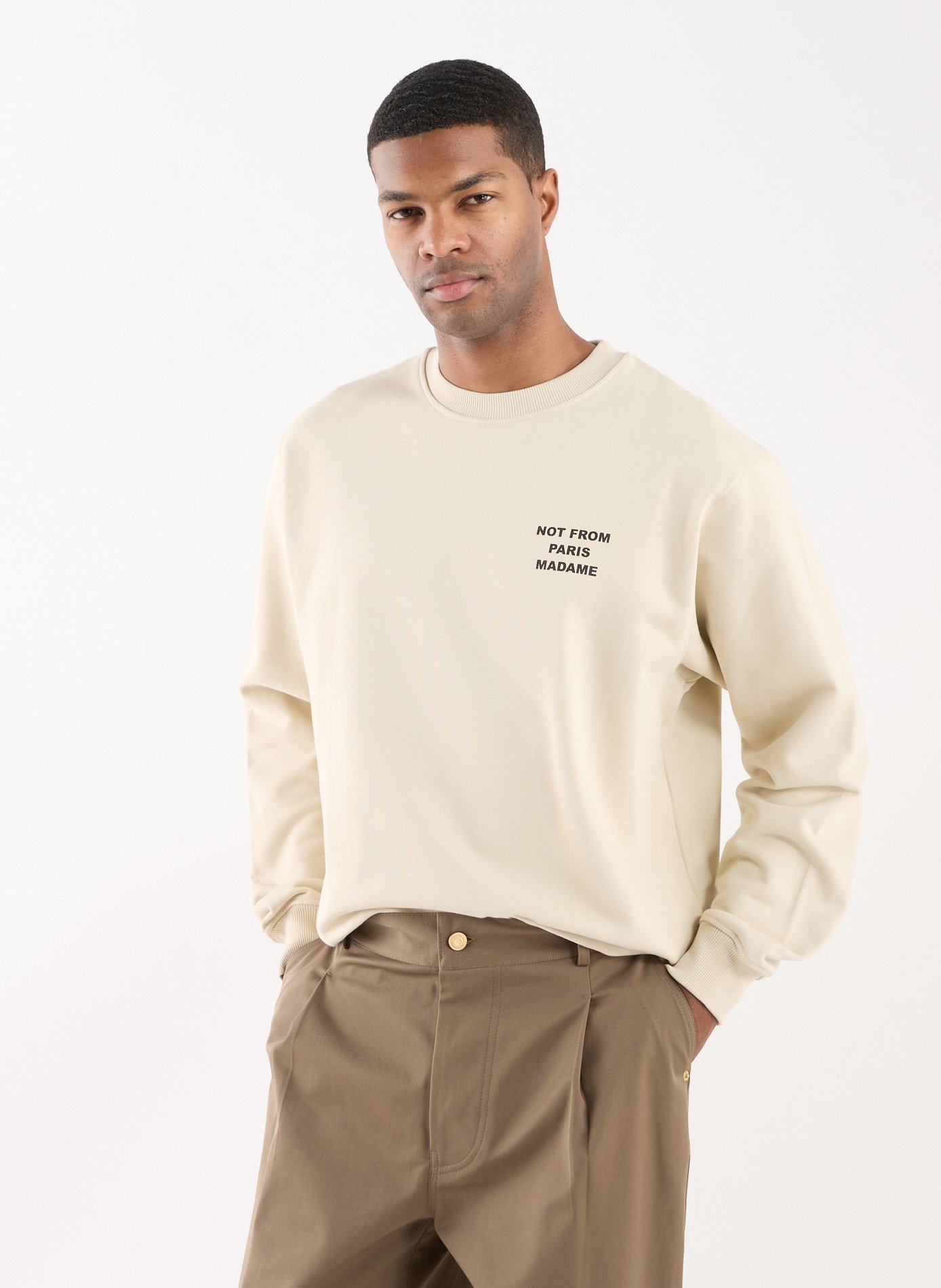 Sweatshirt en coton DROLE DE MONSIEUR Beige