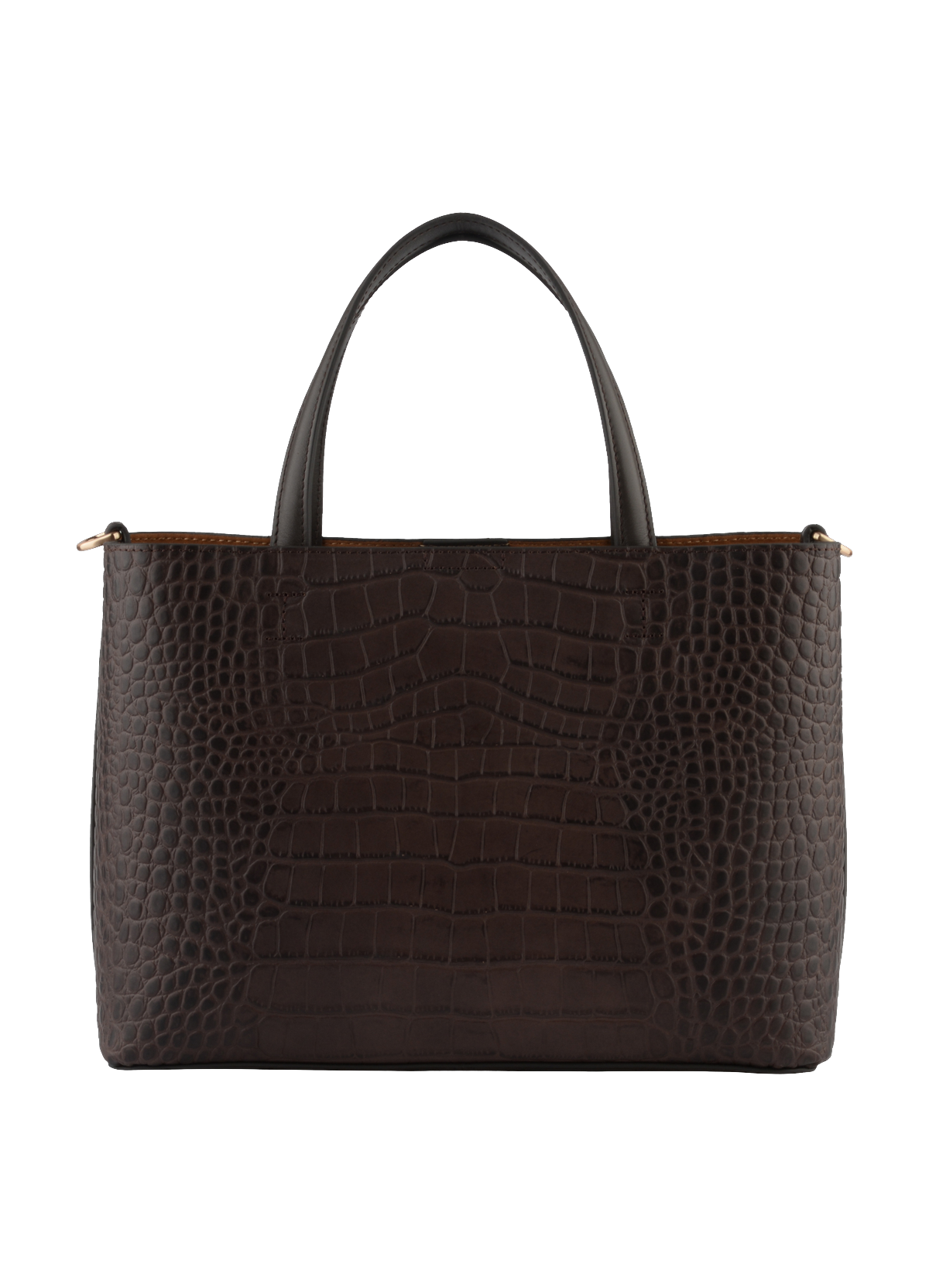 Bride croco  porté main marron POURCHET Marron