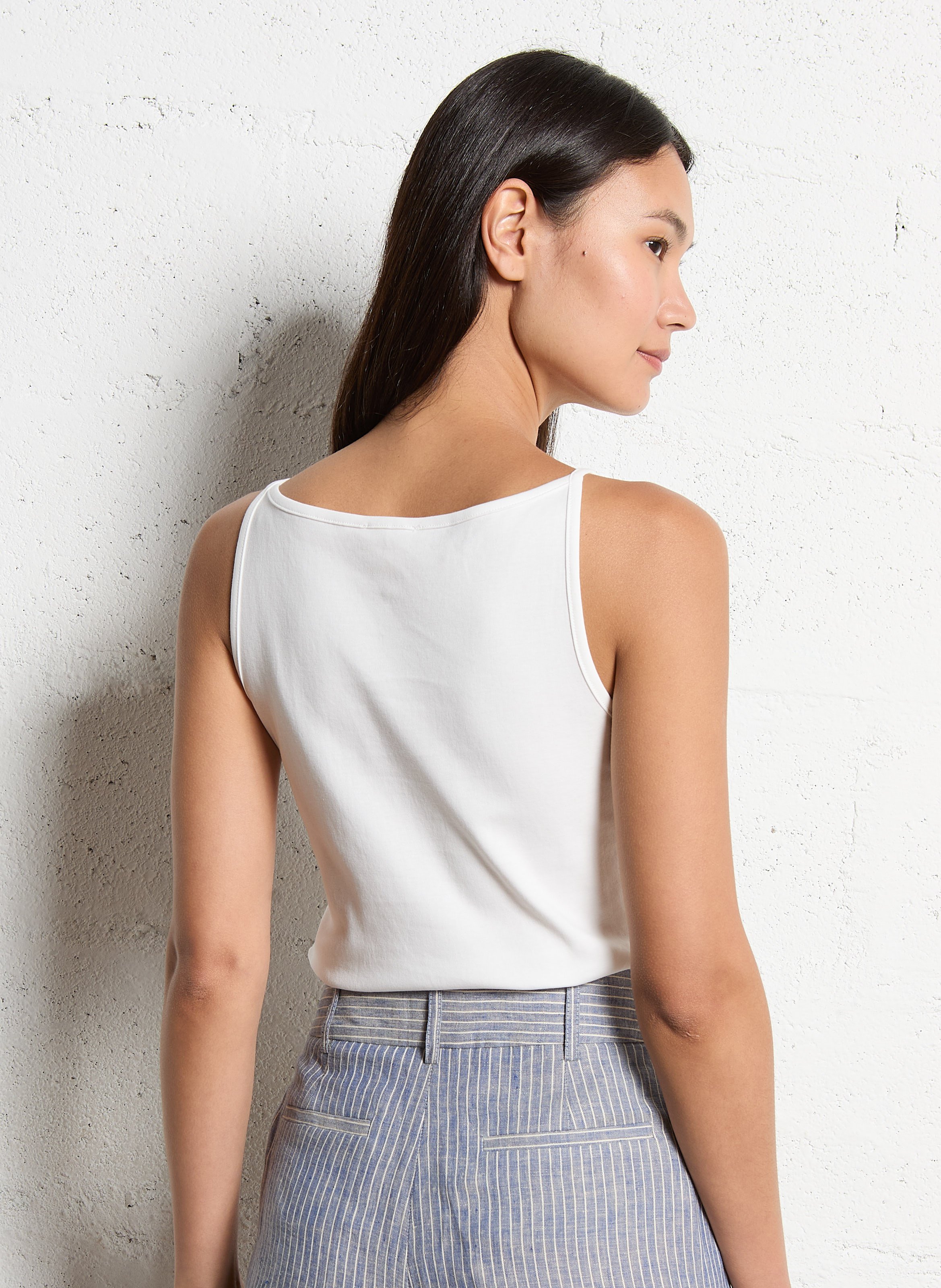 Top droit en coton achille MAISON 123 Blanc