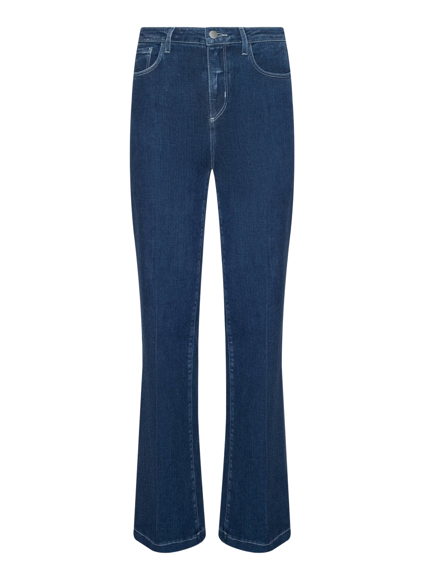 Jean droit en coton mélangé L'AGENCE Bleu