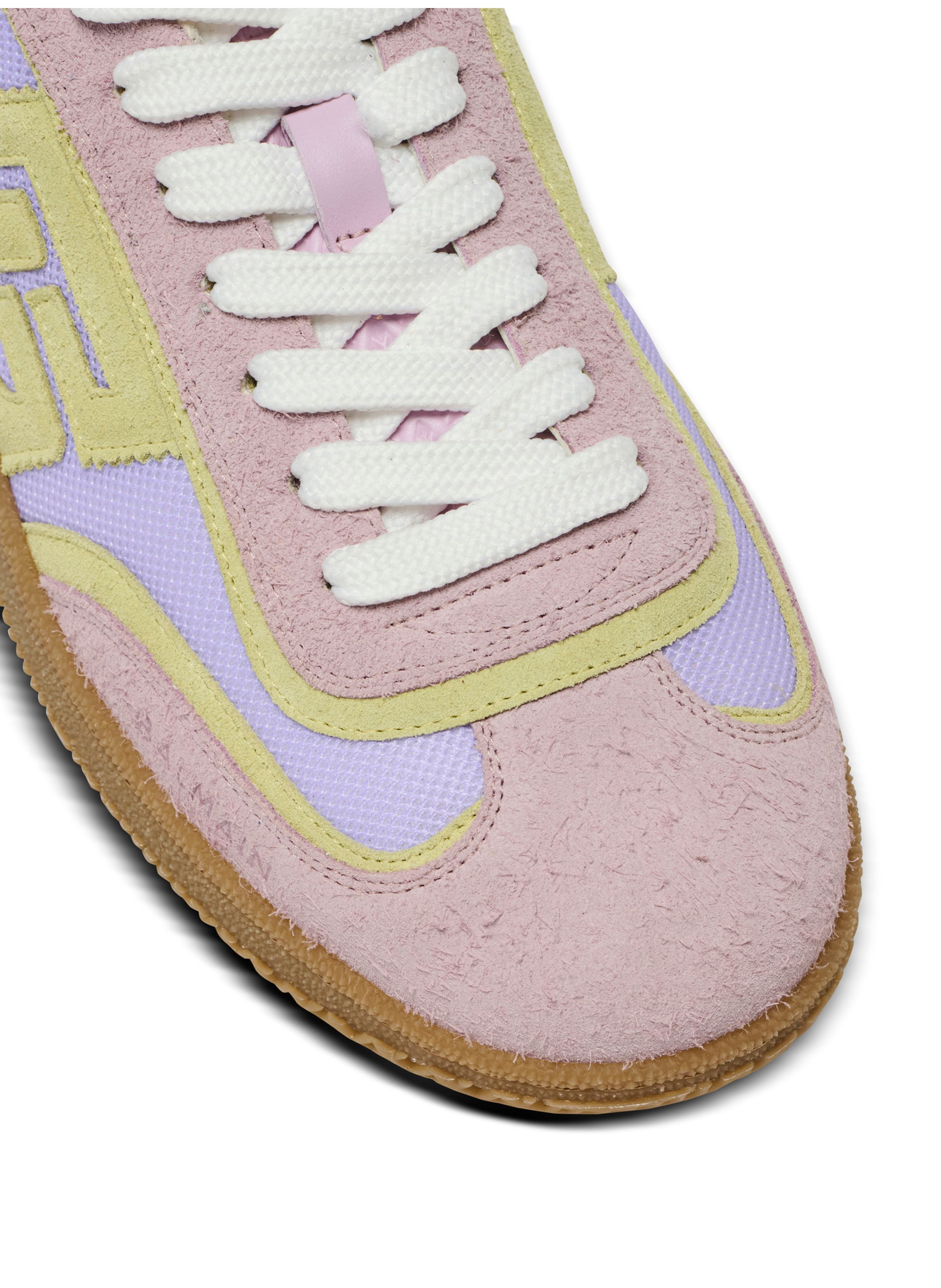 Baskets balmain swan en cuir suédé et mesh BALMAIN Violet