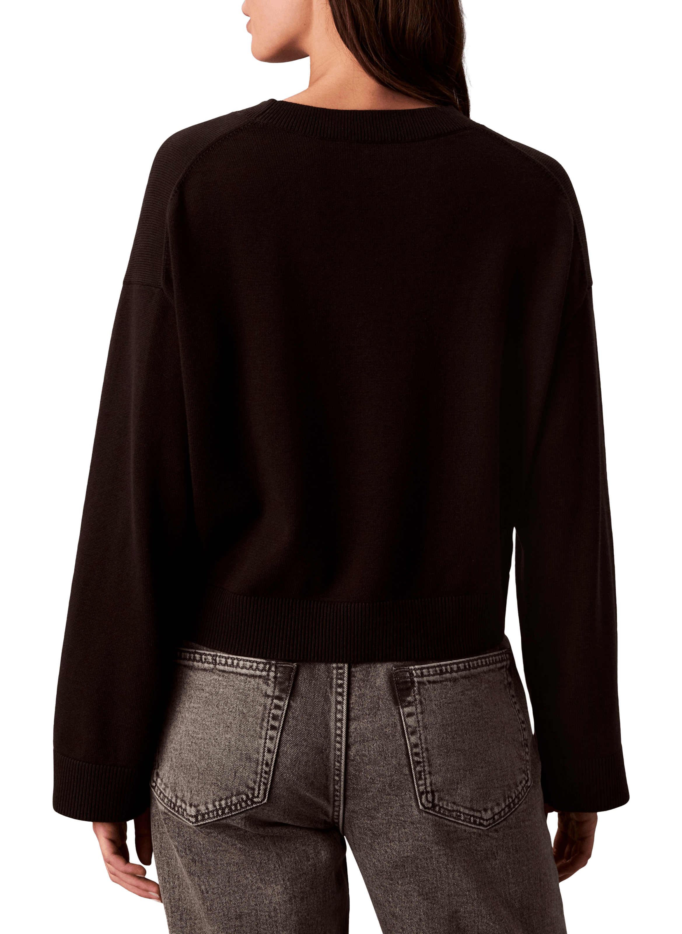 Short printed cotton sweater CALVIN KLEIN Black