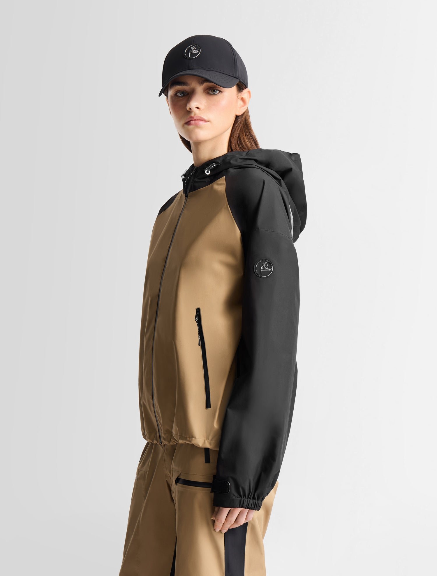 Blouson syarane col capuche coupe regular FUSALP Beige