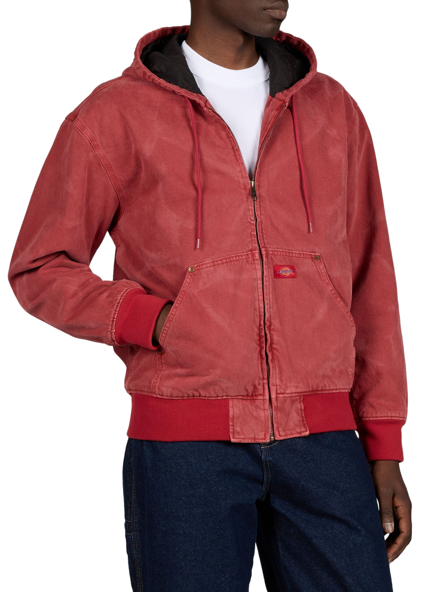 Hooded Cotton Cardigan DICKIES Red
