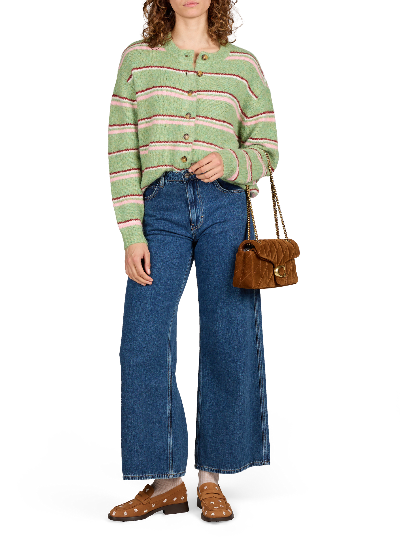 Sac à main matelassé Tabby 26 en cuir suédé Marron