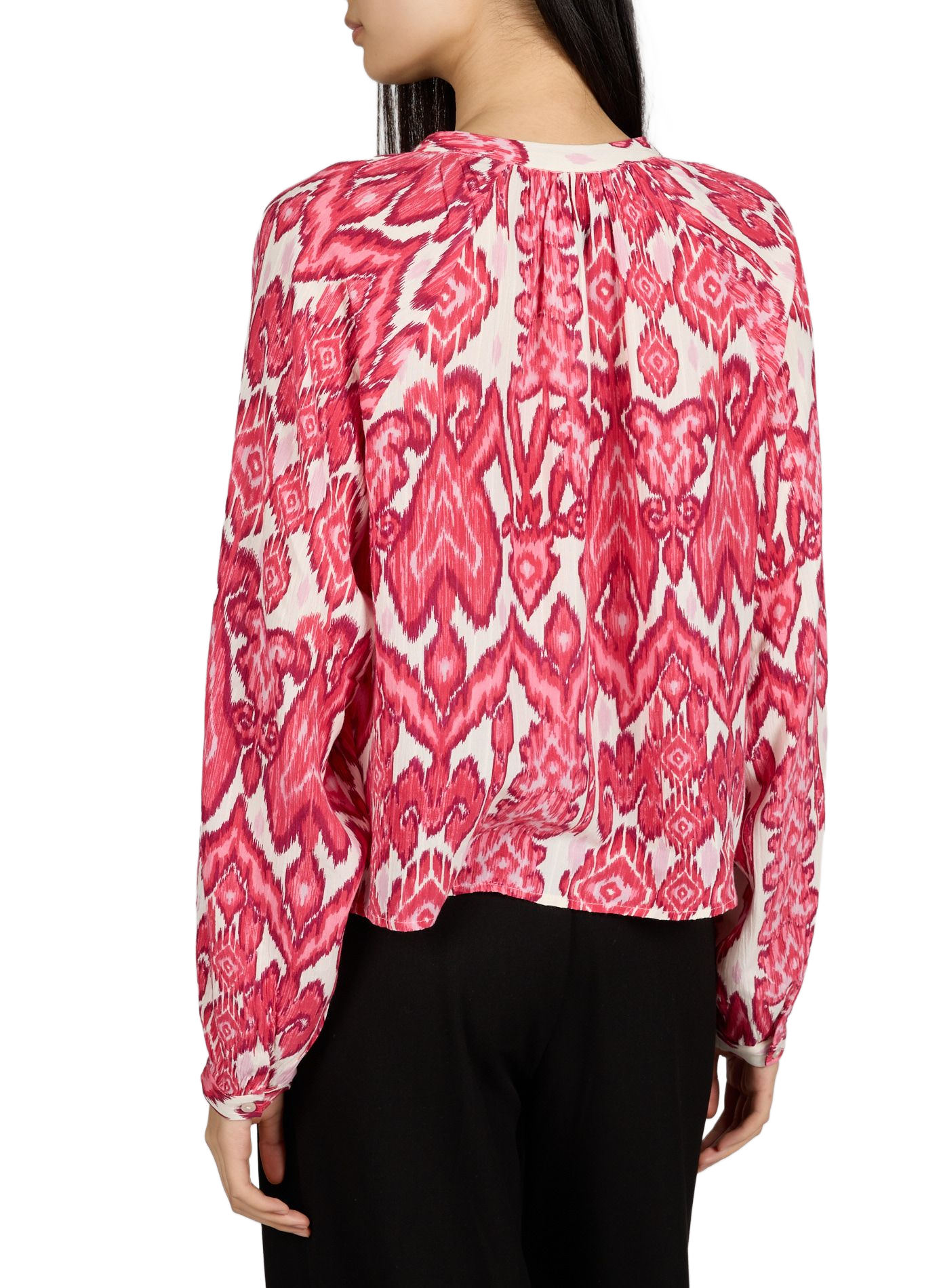 Top fluide imprimé à manches longues VILA Beige