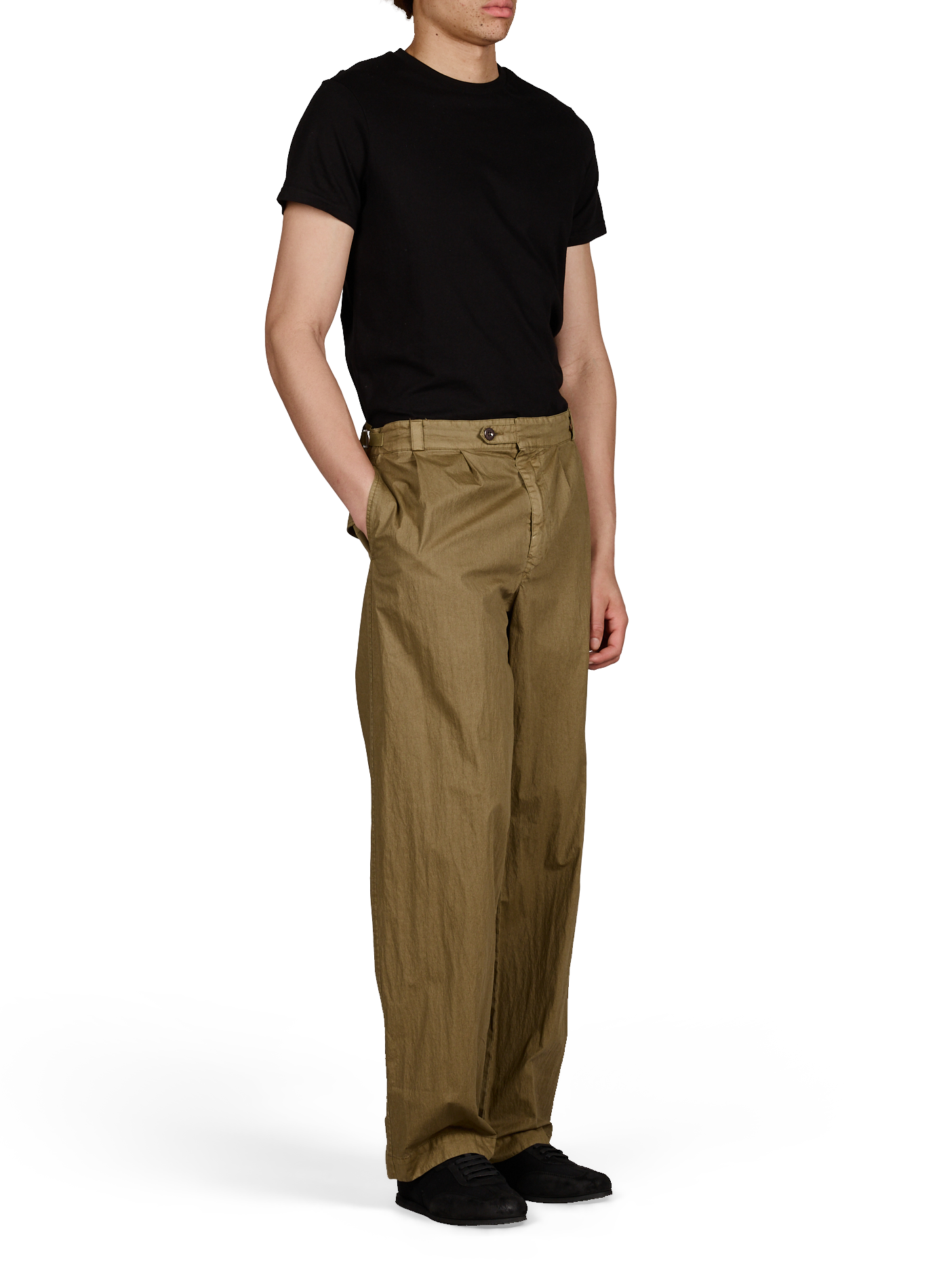 Crinkled cotton blend trousers CP COMPANY Green