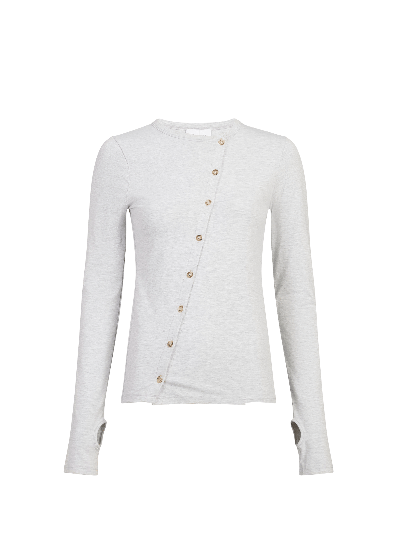 Top à boutons en coton mélangé TOPSHOP Gris