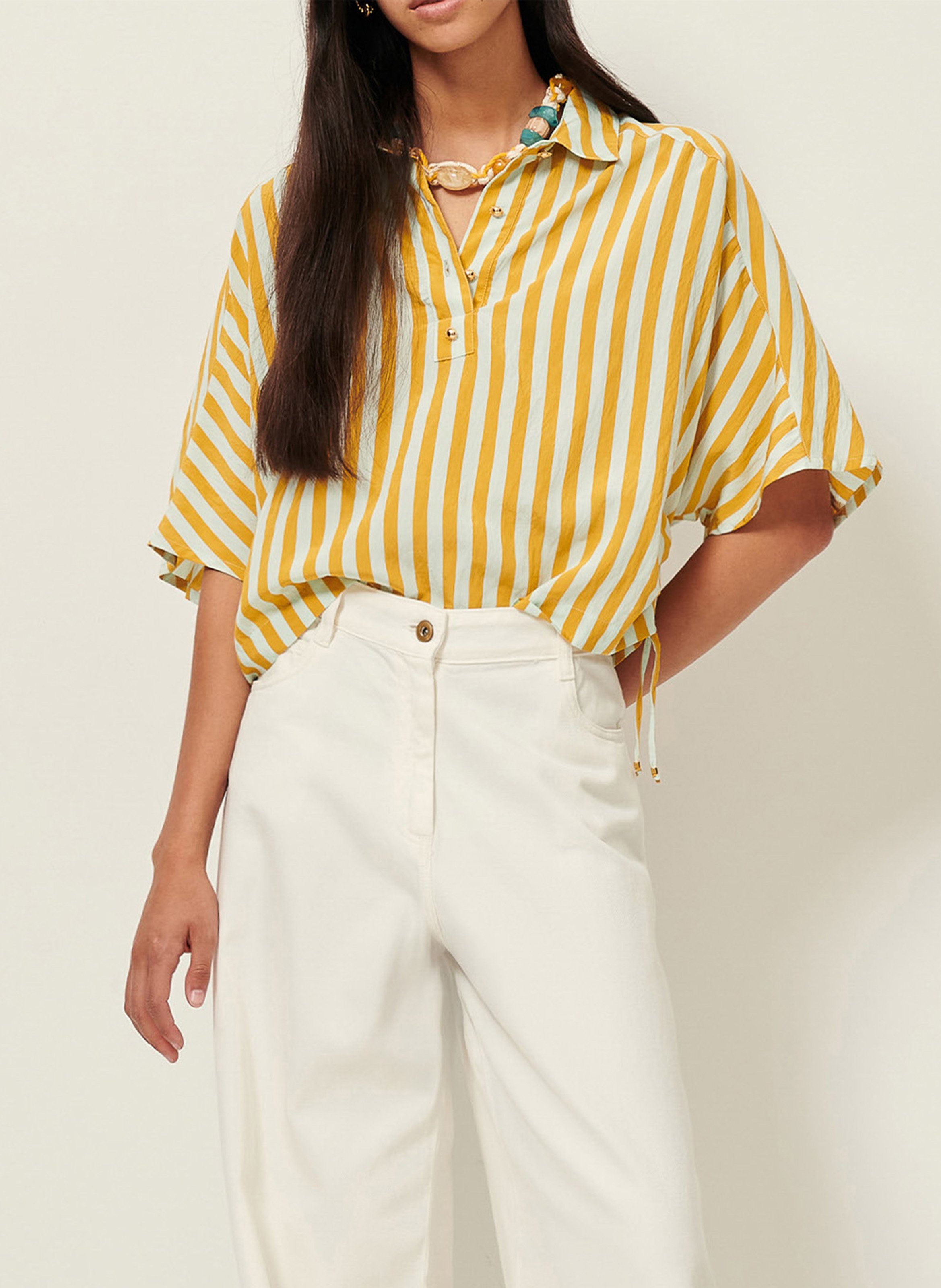 Top court ample à rayures lido SESSUN Jaune