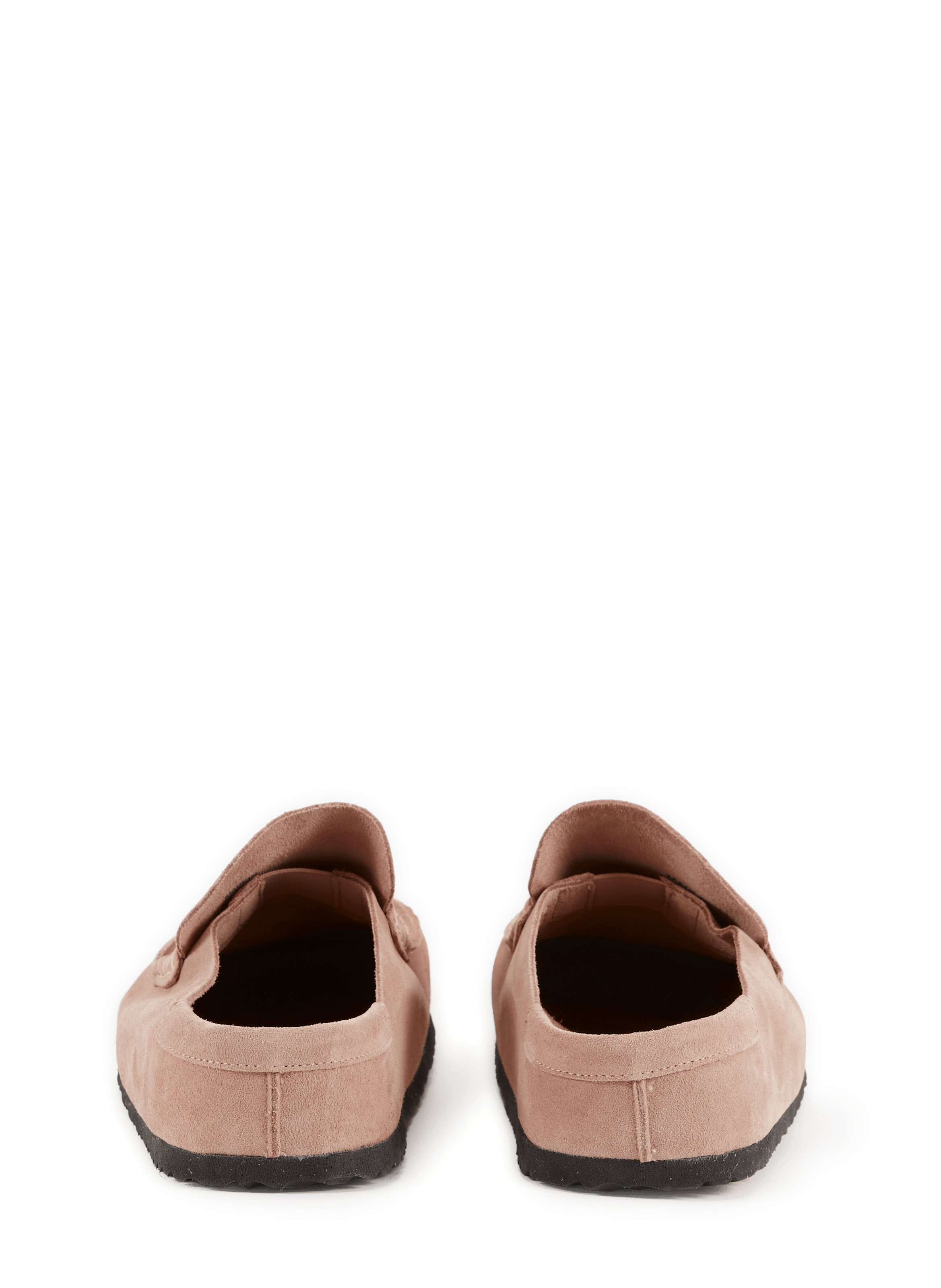 Mules Naples en cuir suédé Rose