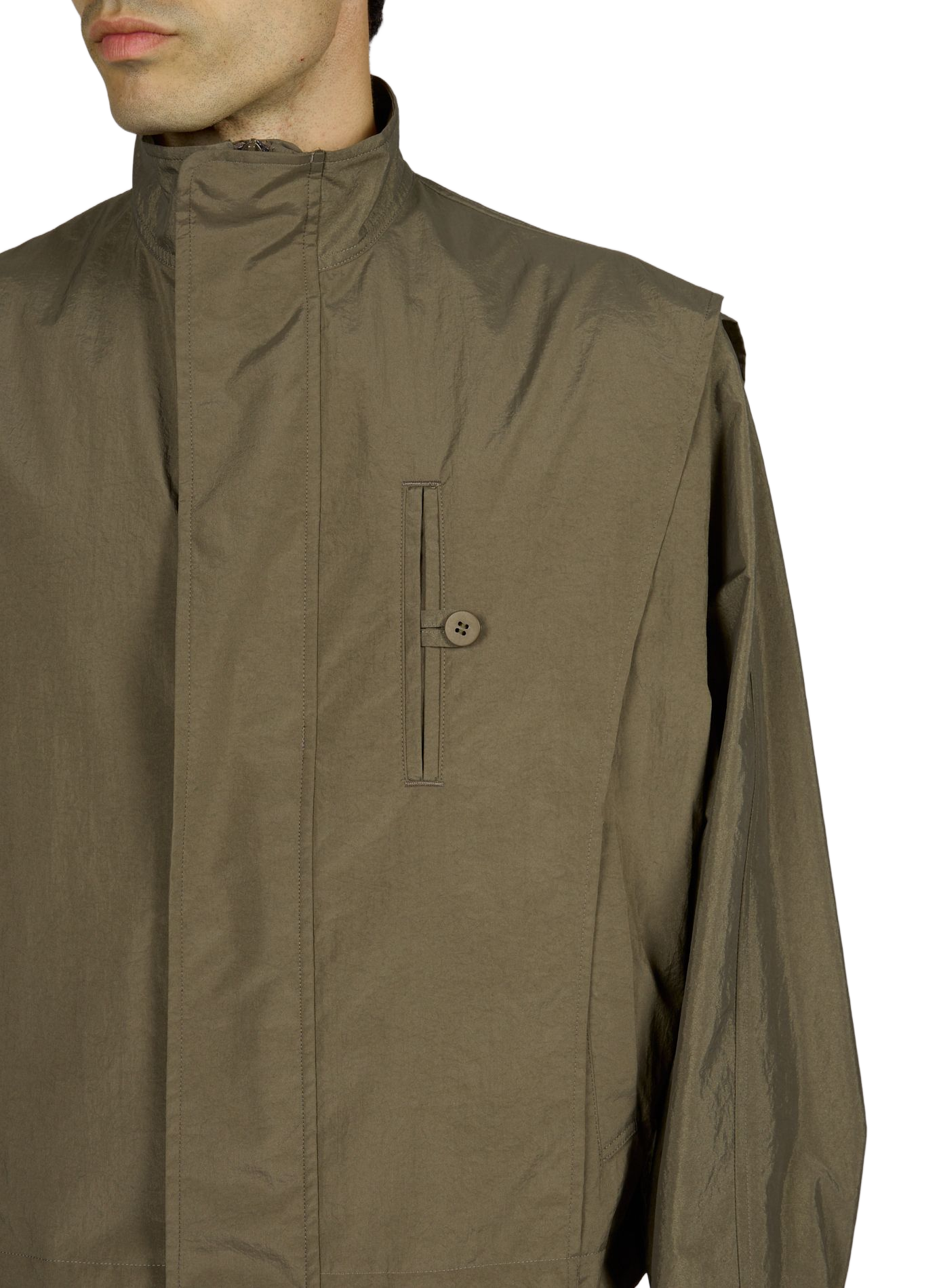 Veste oversize col montant ISSEY MIYAKE Vert