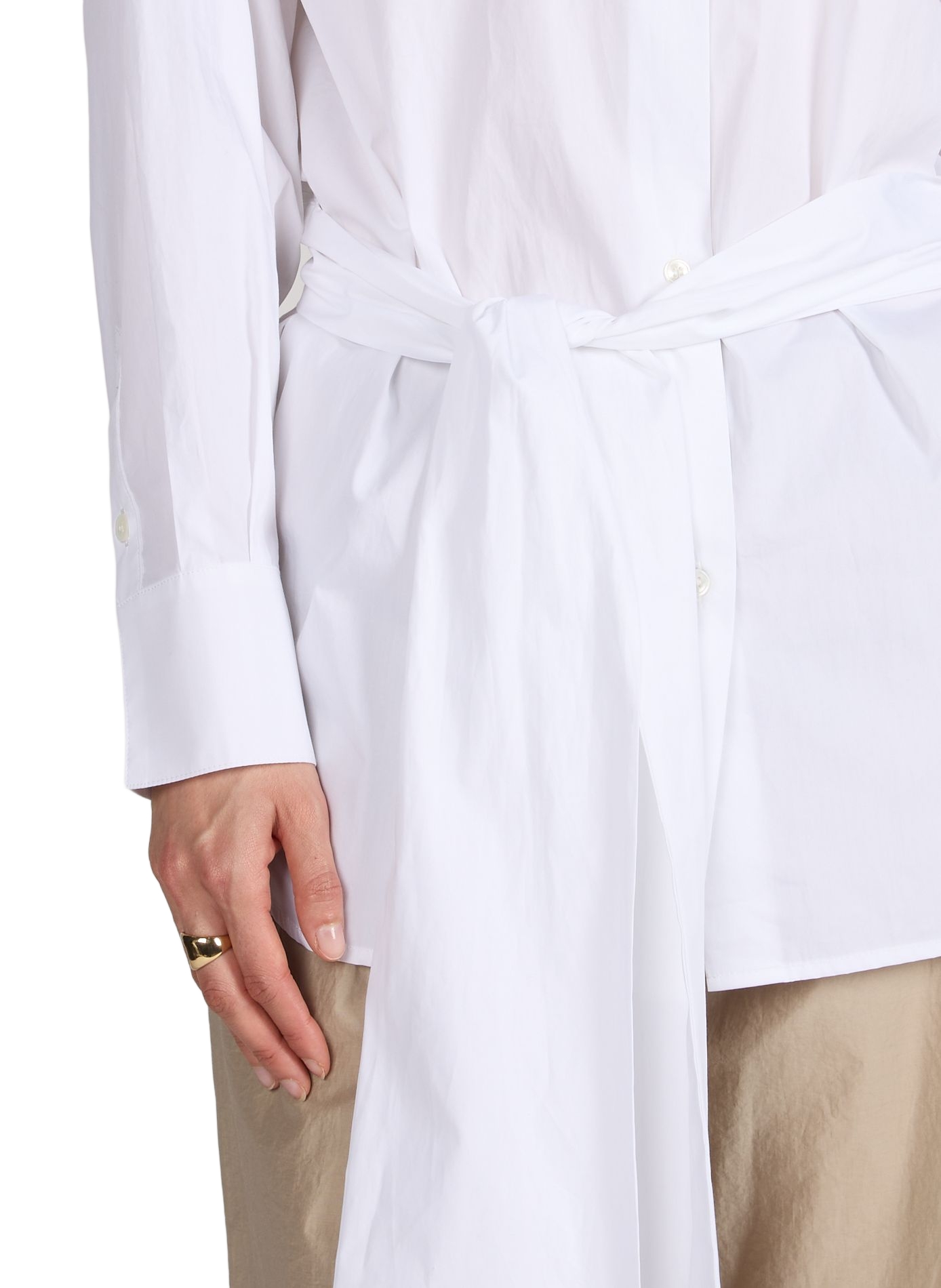 Camicia in cotone tinta unita da annodare TELA Bianco