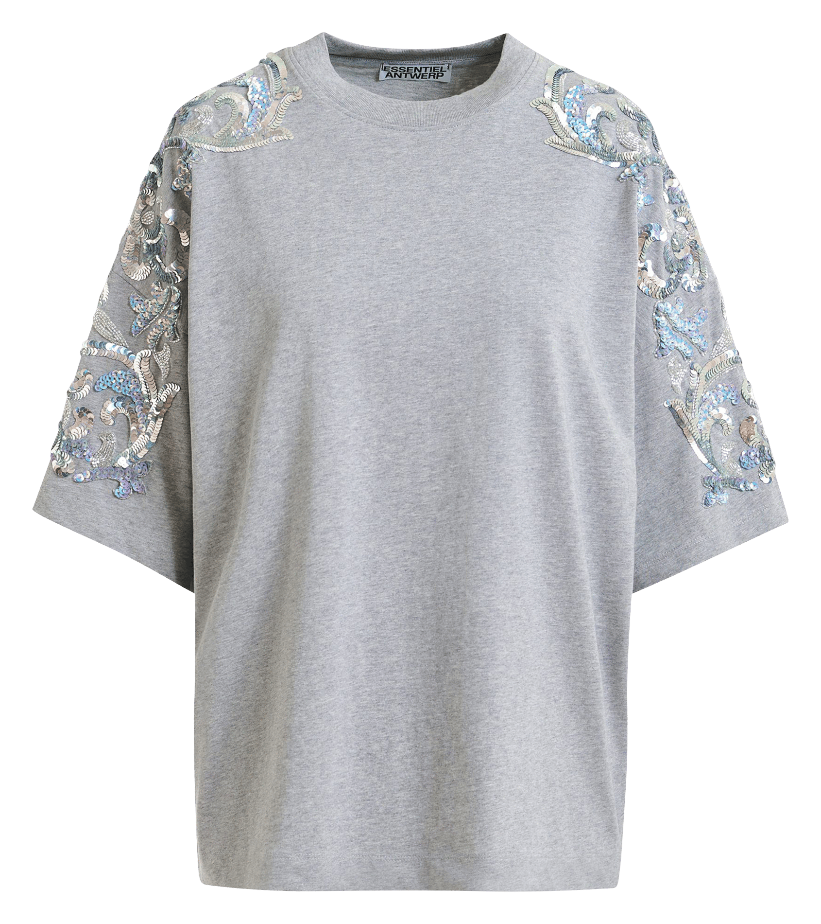 Tee-shirt ample à perles jangoo Gris