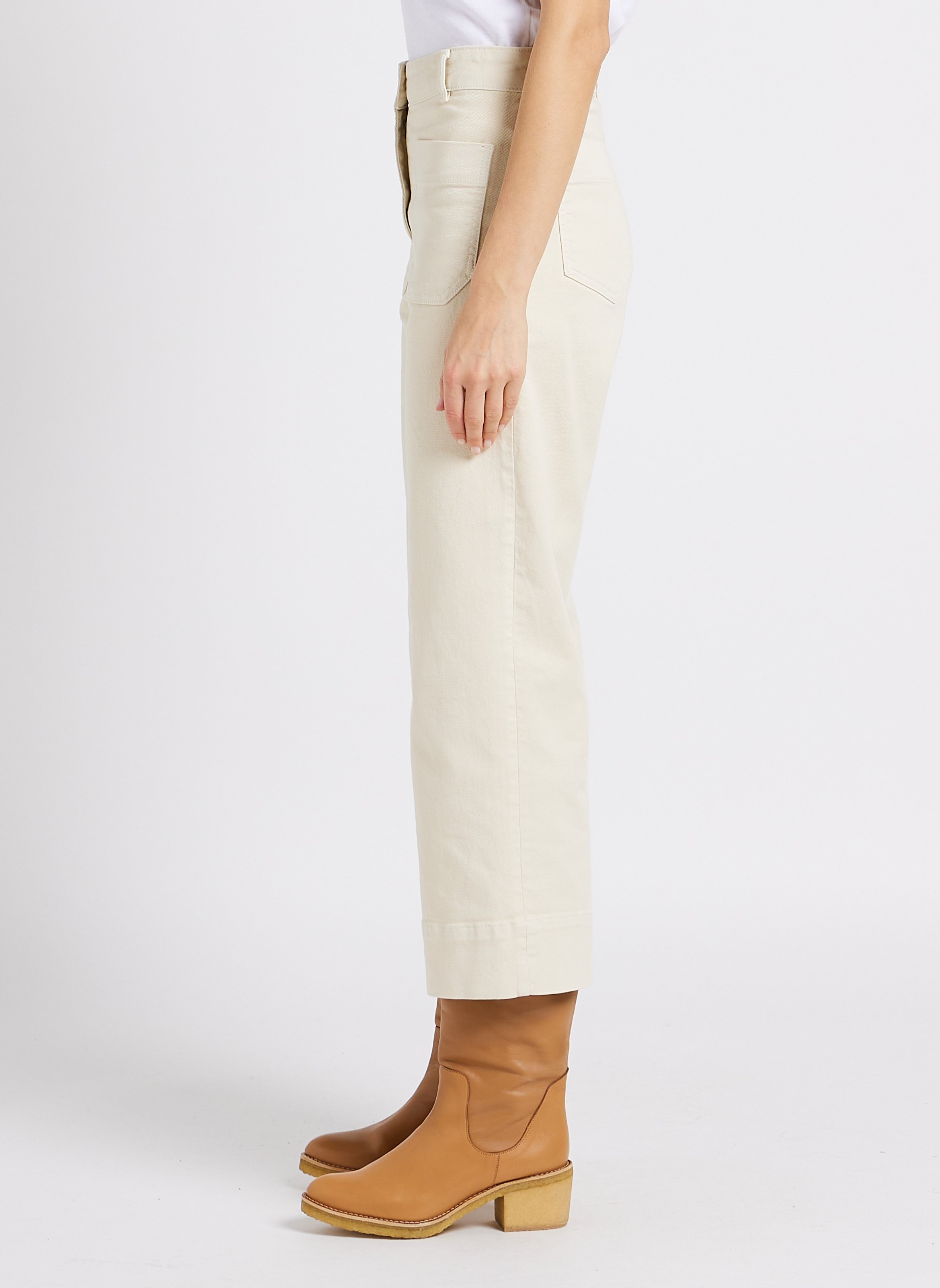 Jean court évasée en coton seakey o SESSUN Beige