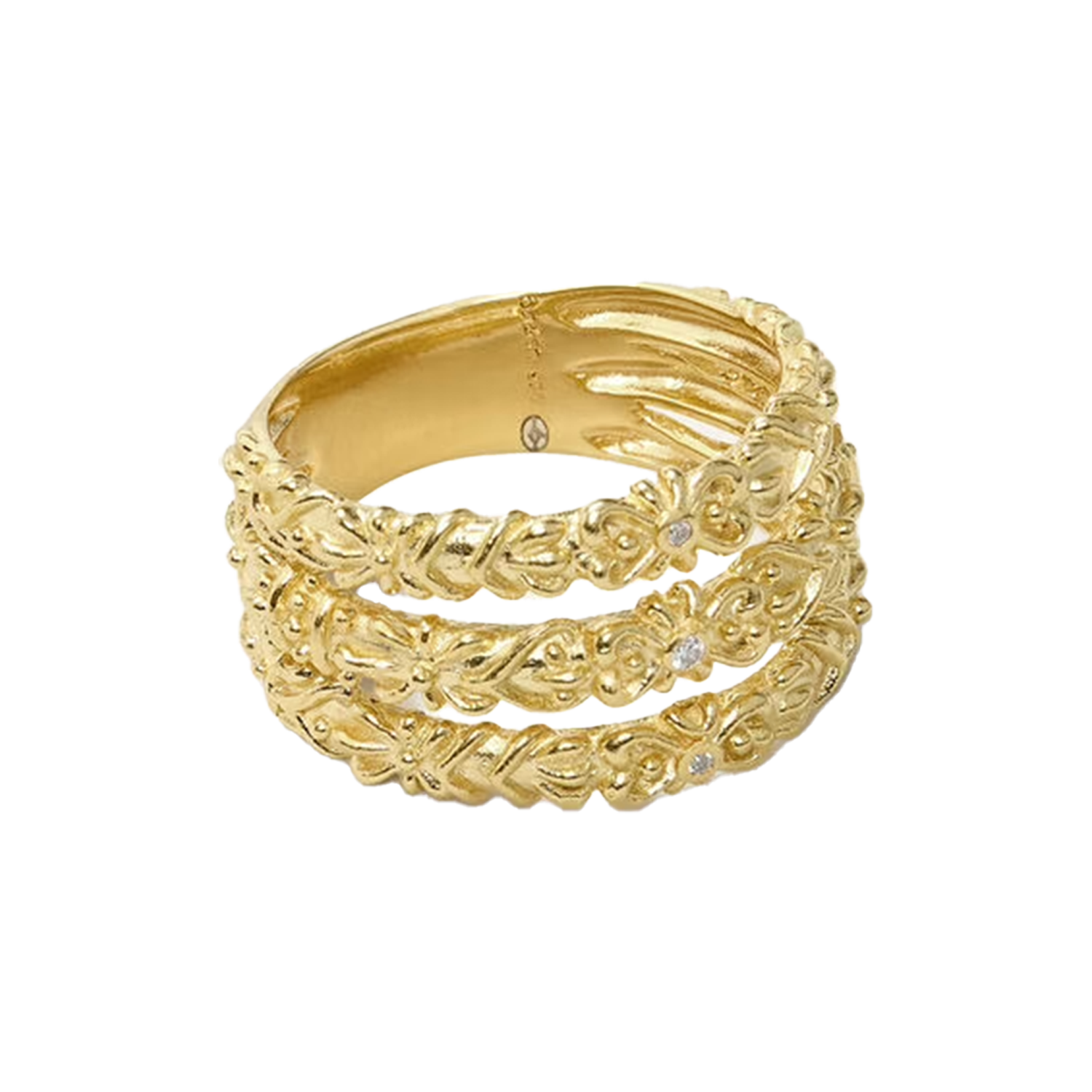 Bague anneau zircon prince BA&SH Doré