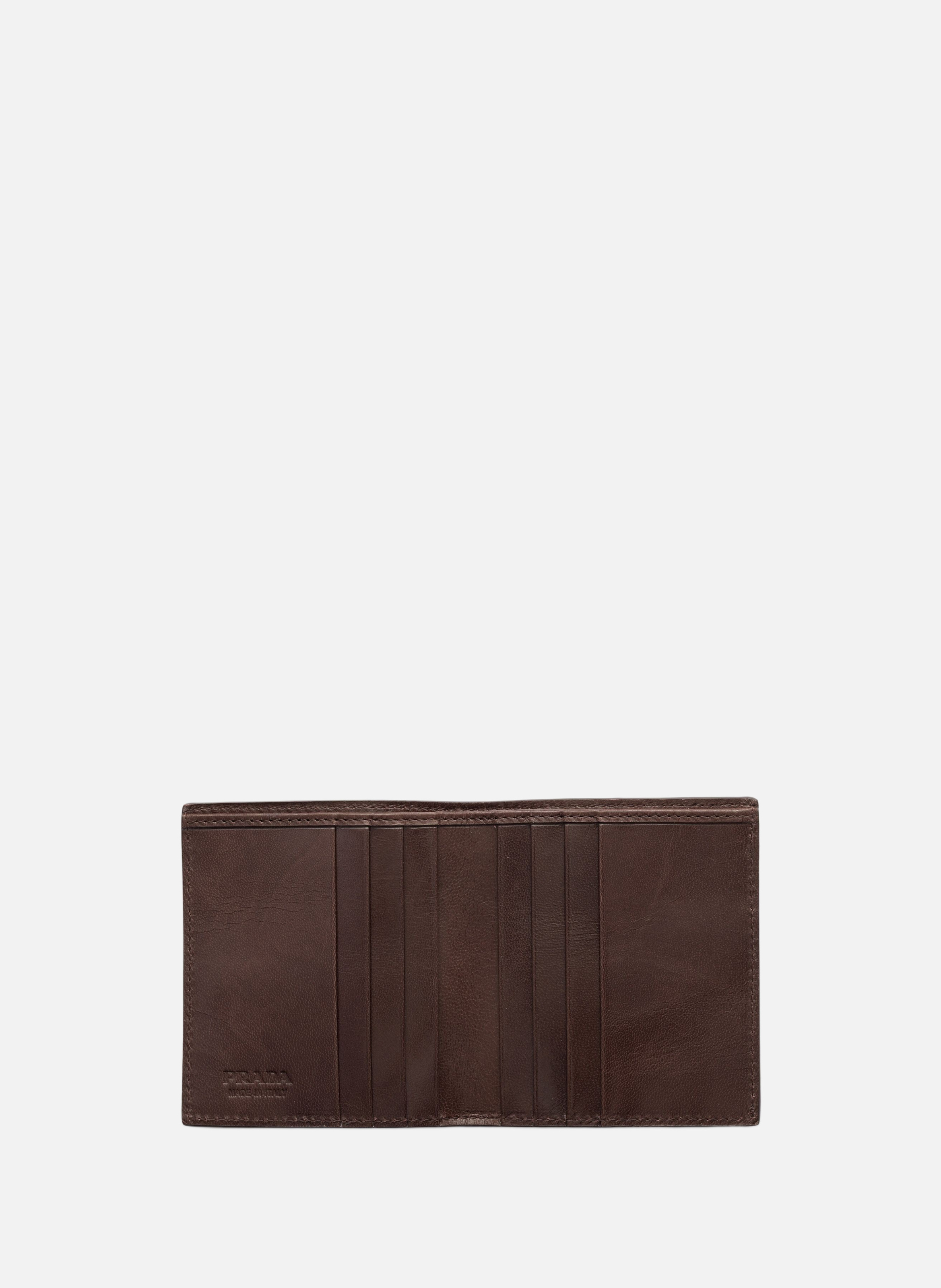 Portefeuille en cuir PRADA Marron