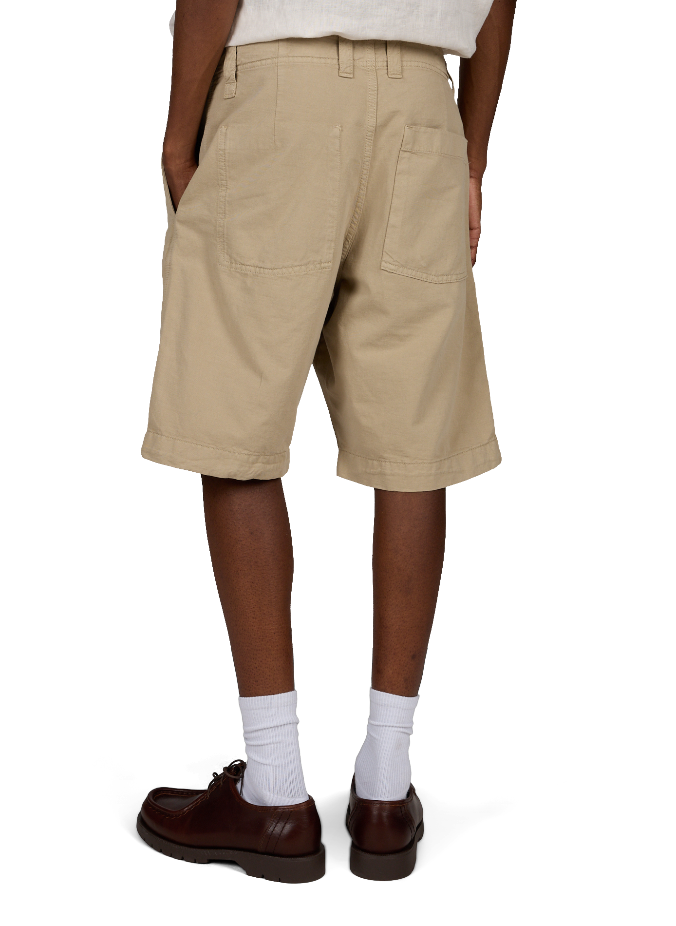 Kurzes, weites Baumwoll- und Leinenhemd ANNARR Beige