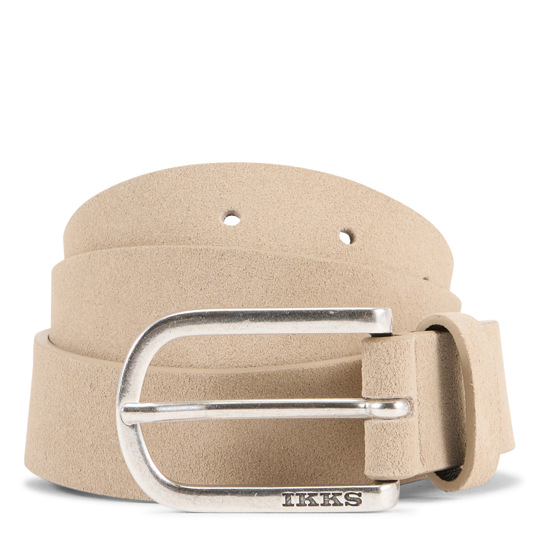 Ceinture à boucle en cuir suédé IKKS Beige