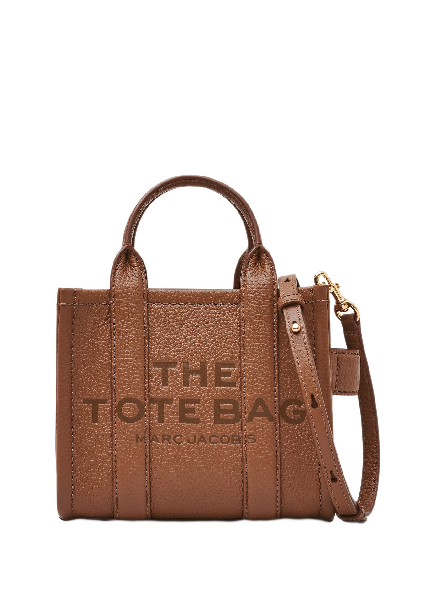 Borsa a tracolla in pelle Micro Tote Bag MARC JACOBS Marrone