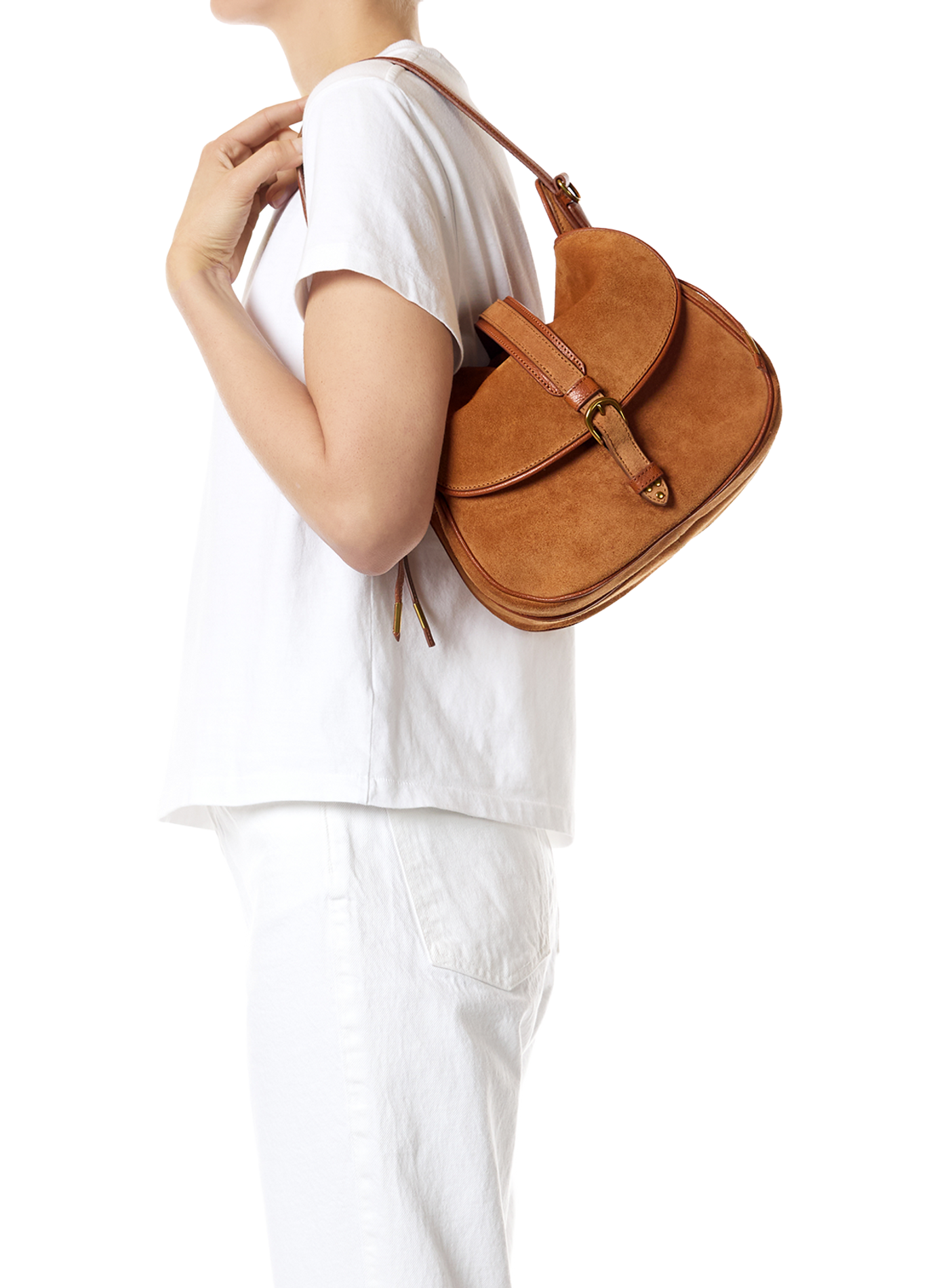 Sac épaule en cuir suédé JÉRÔME DREYFUSS Marron